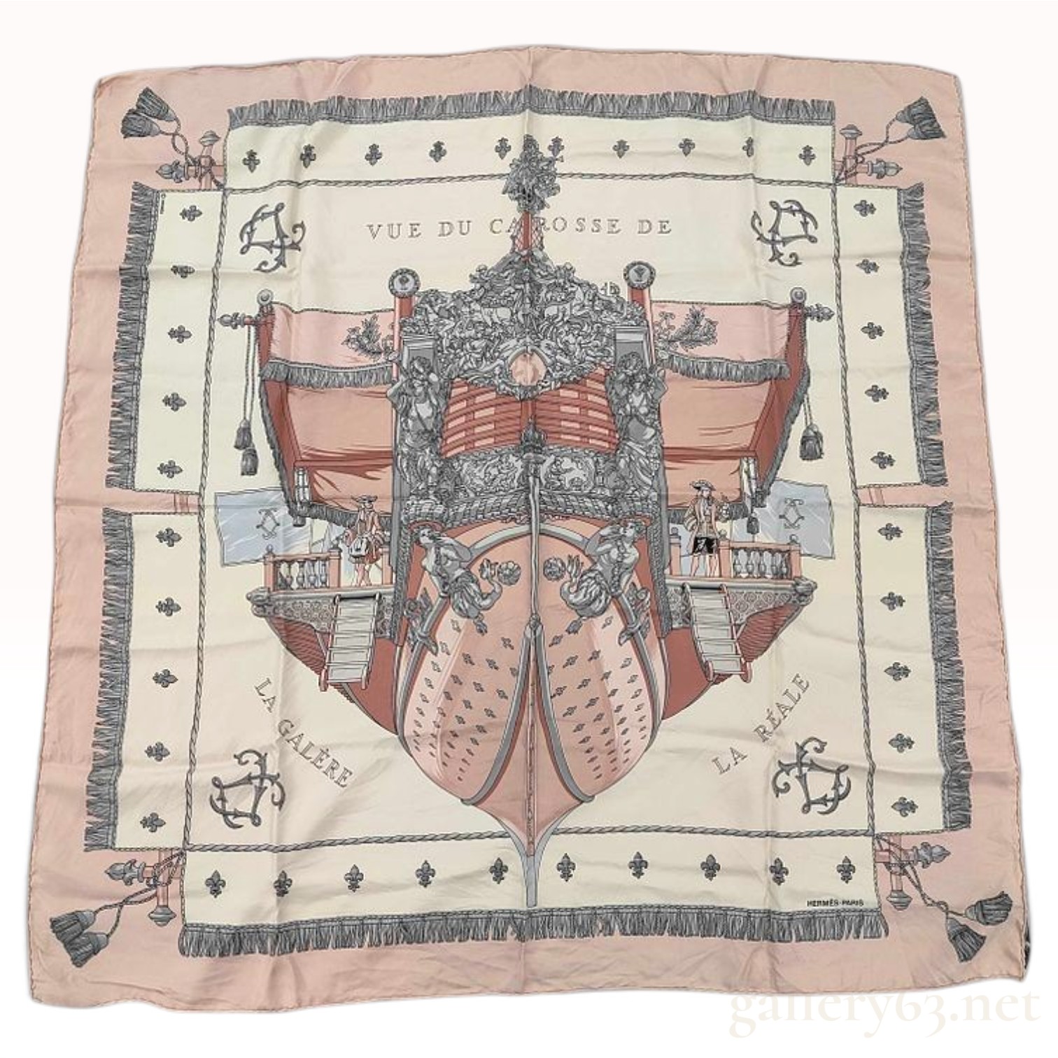 Hermes Silk Scarf Vue du Carrosse de la Galere La Reale