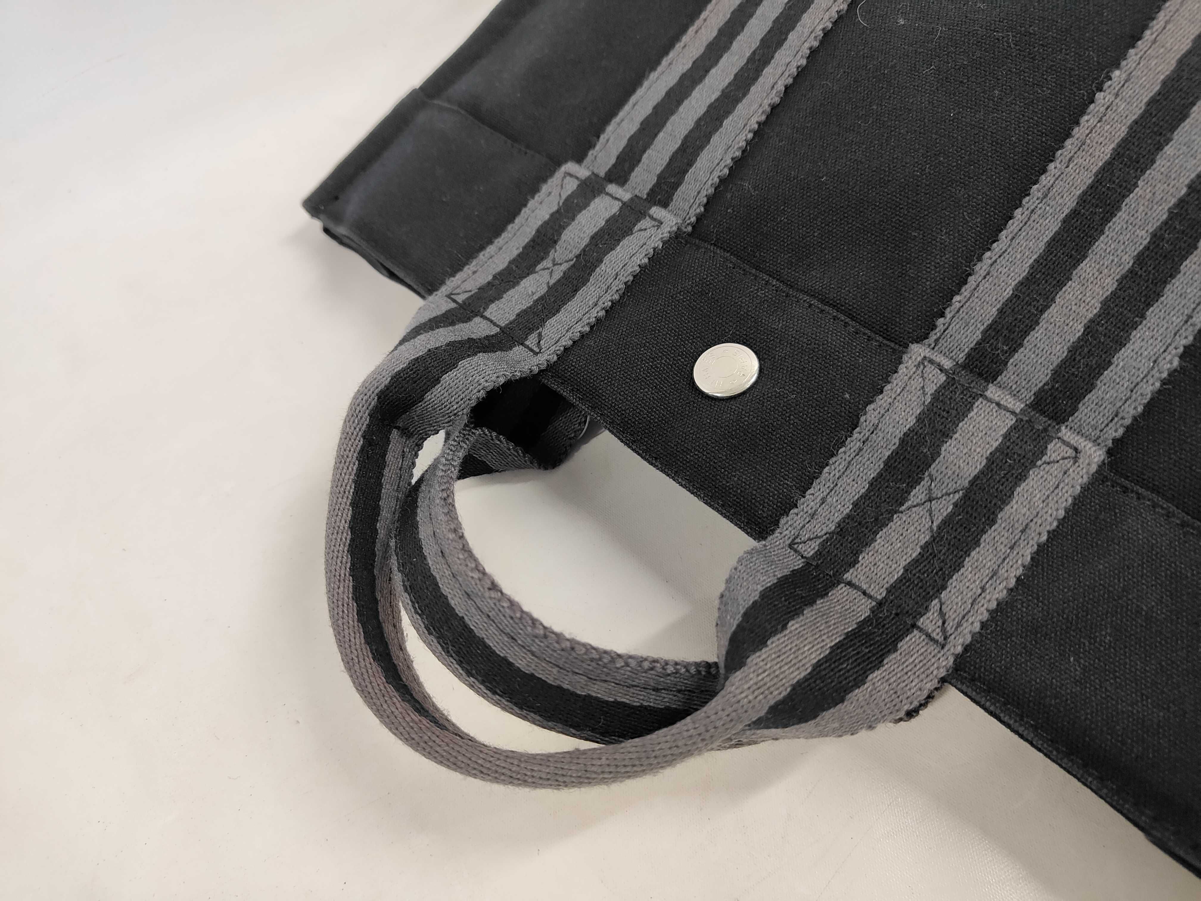 Hermes Black Canvas Fourre-Tout PM Tote Bag