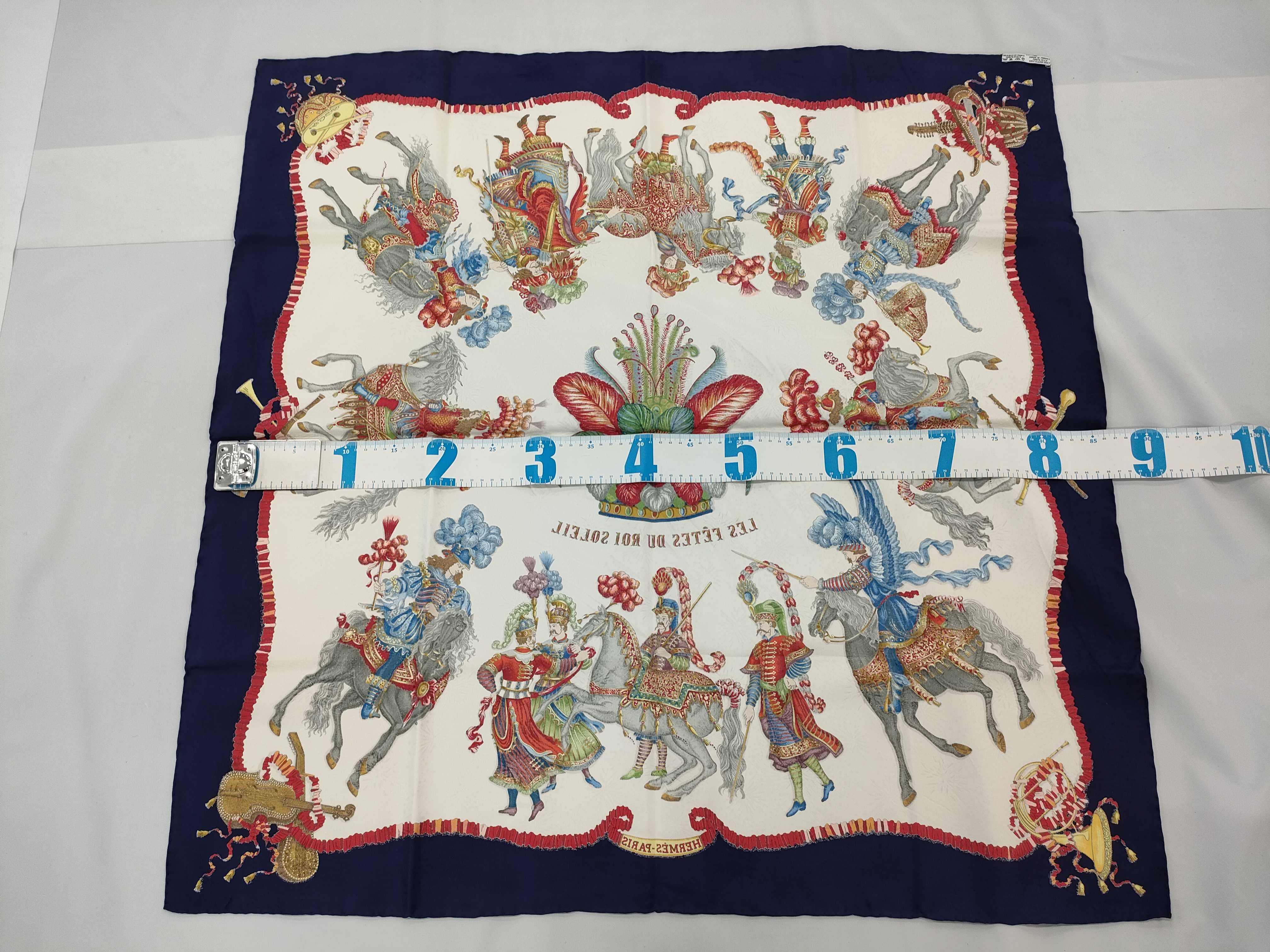 Hermes Les Fetes du Roi Soleil Silk Jacquard Scarf with Box
