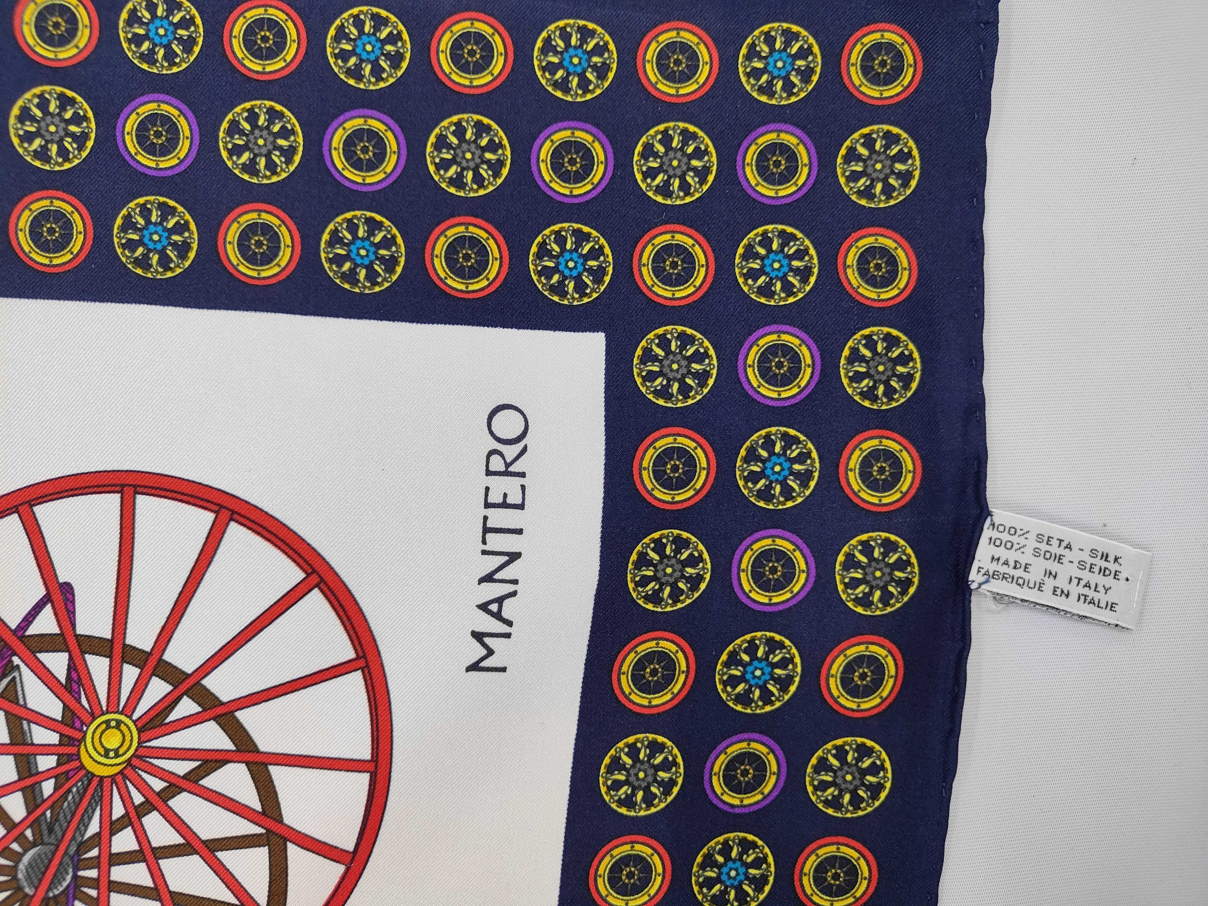 Mantero Vintage Silk Scarf New York Firemen's Cars of the 19th Century