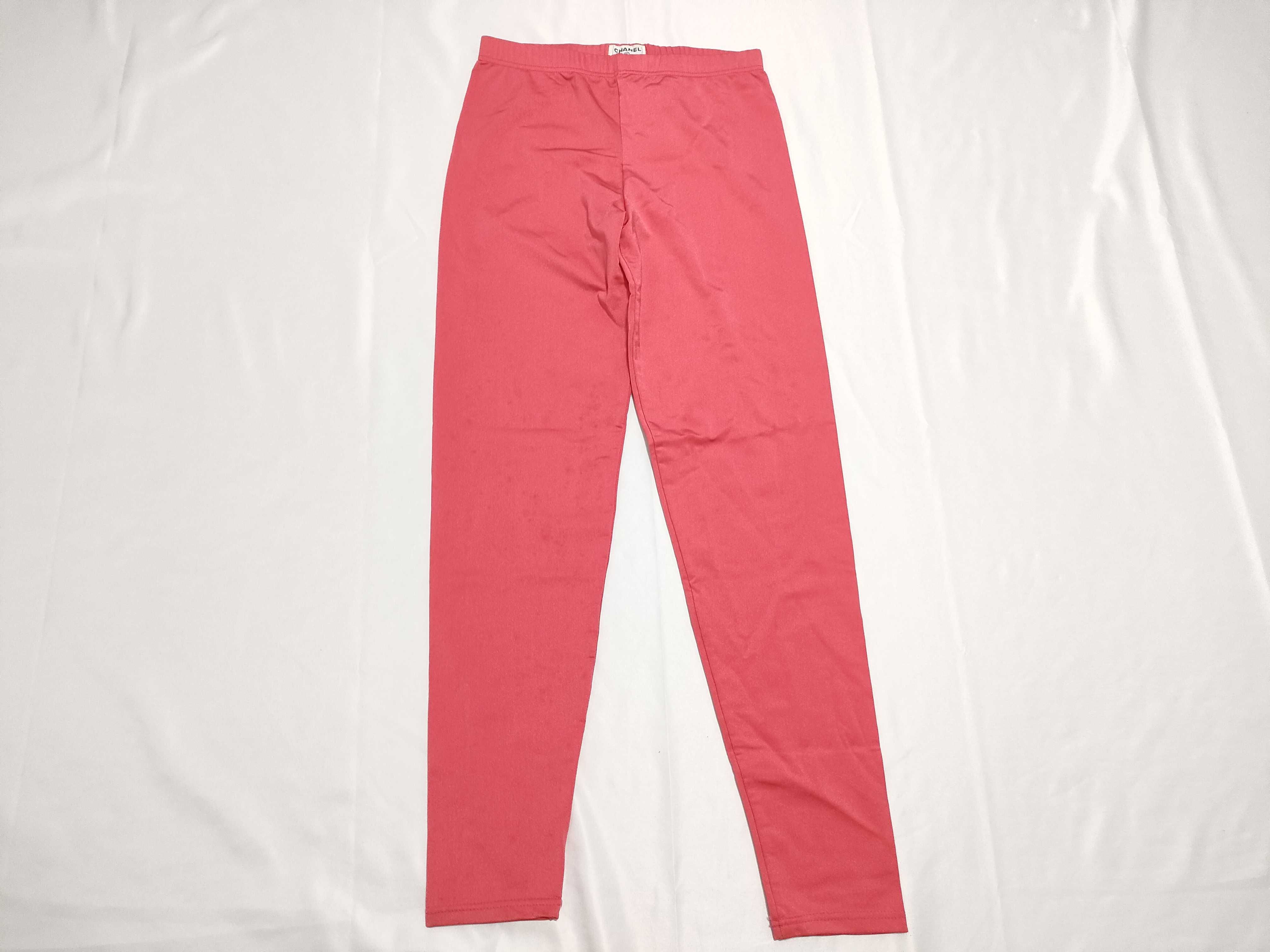 Vintage Chanel Coral Pink Stretch Jersey Leggings Size 38