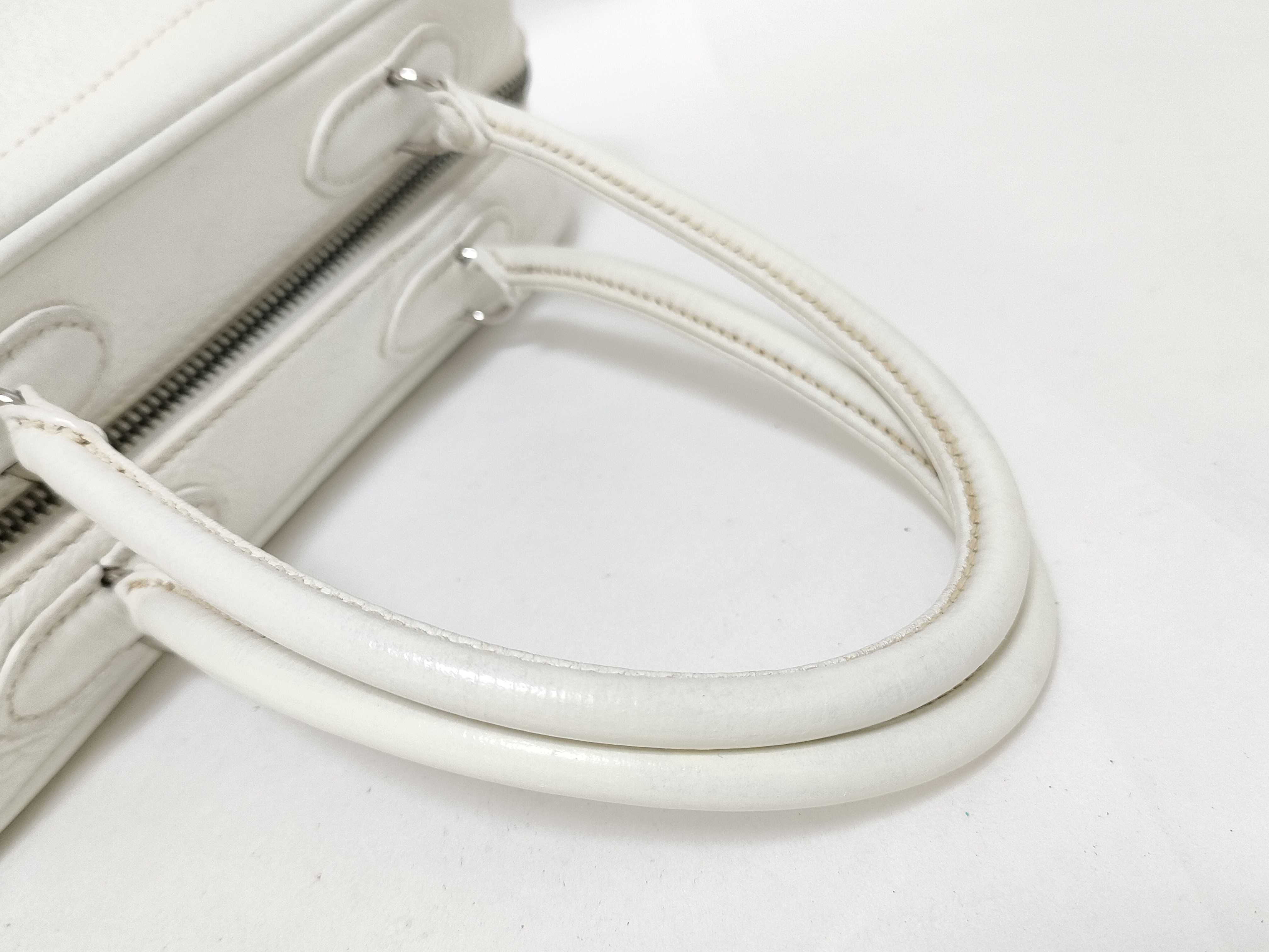 Hermes White Tryon Clemence Leather Omnibus PM Handbag