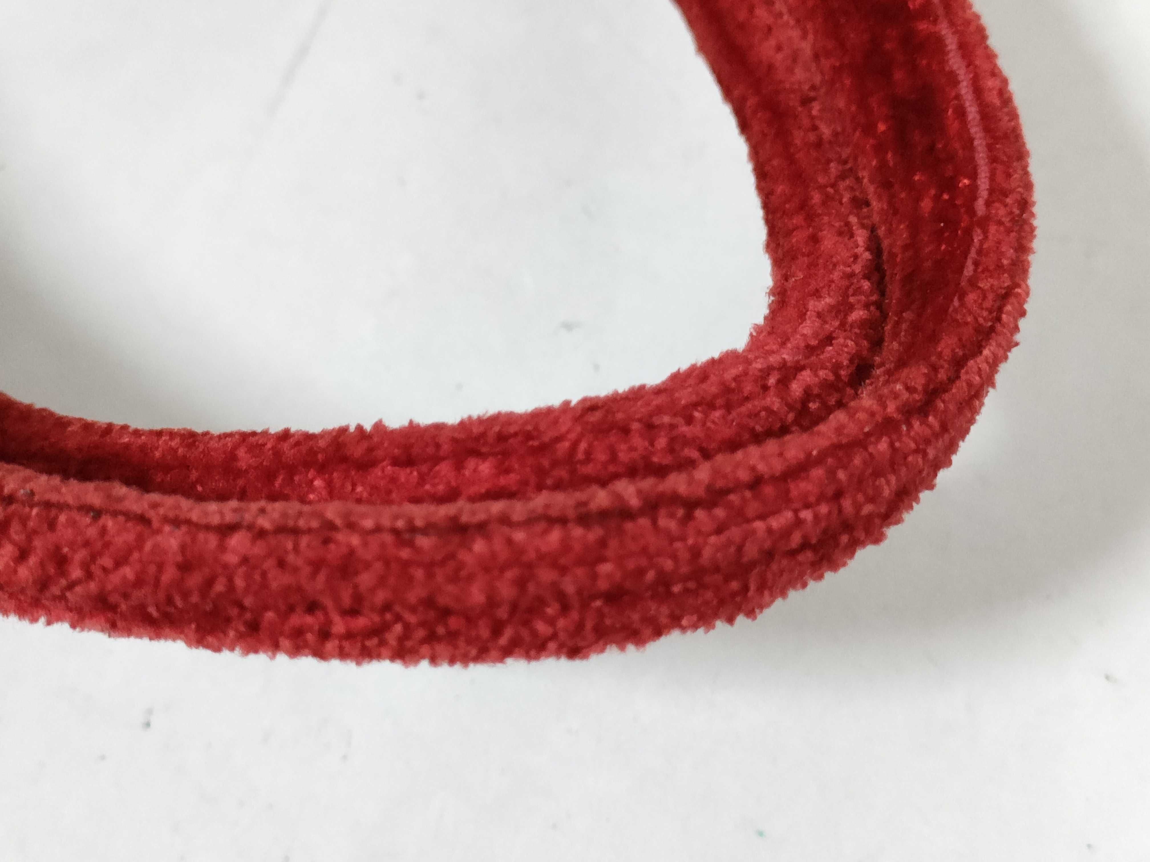 Fendi Red Ribbed Velvet Logo Shopper Tote Bag