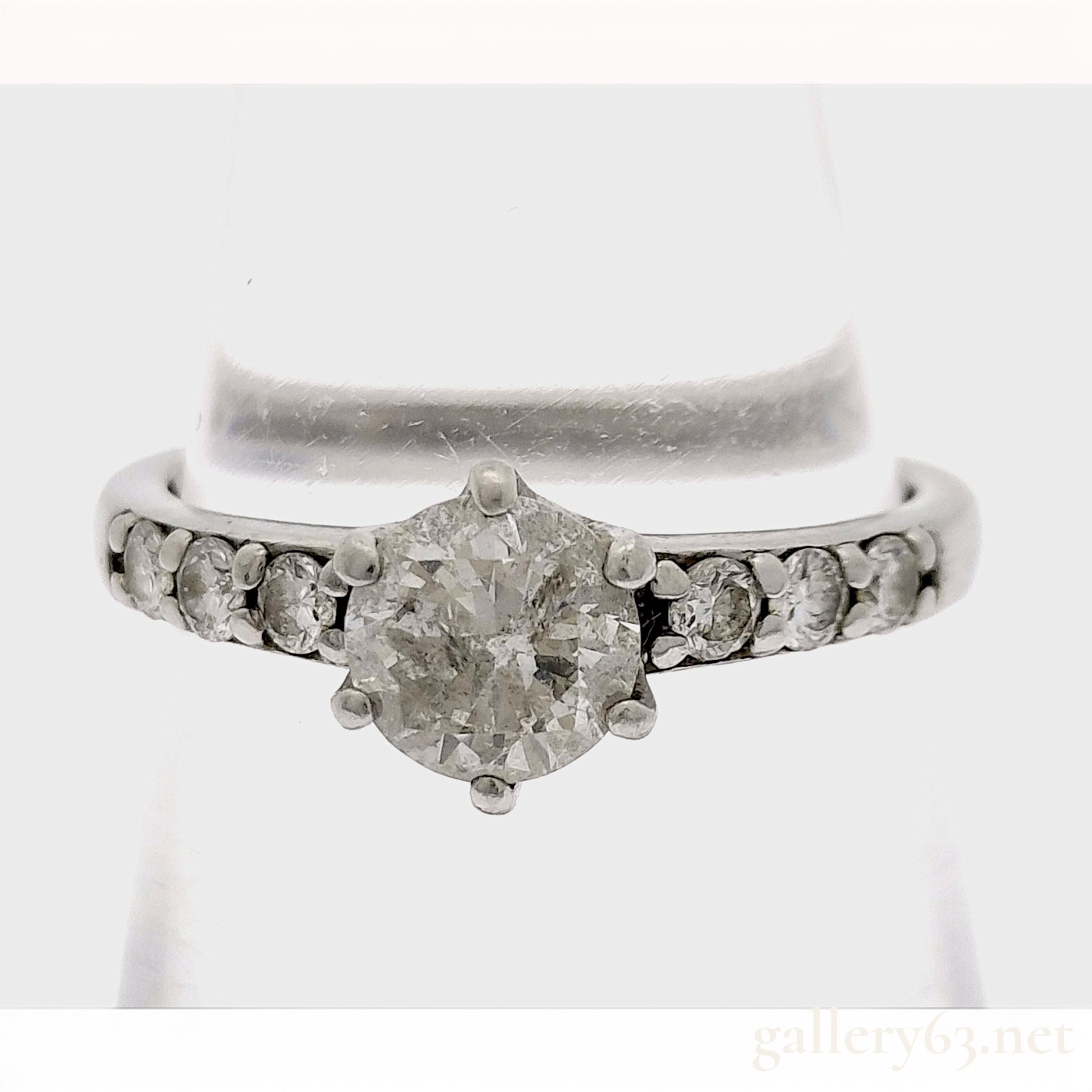Chiaki Platinum and.501ct/.15ct Diamond Solitaire with Accents Ring