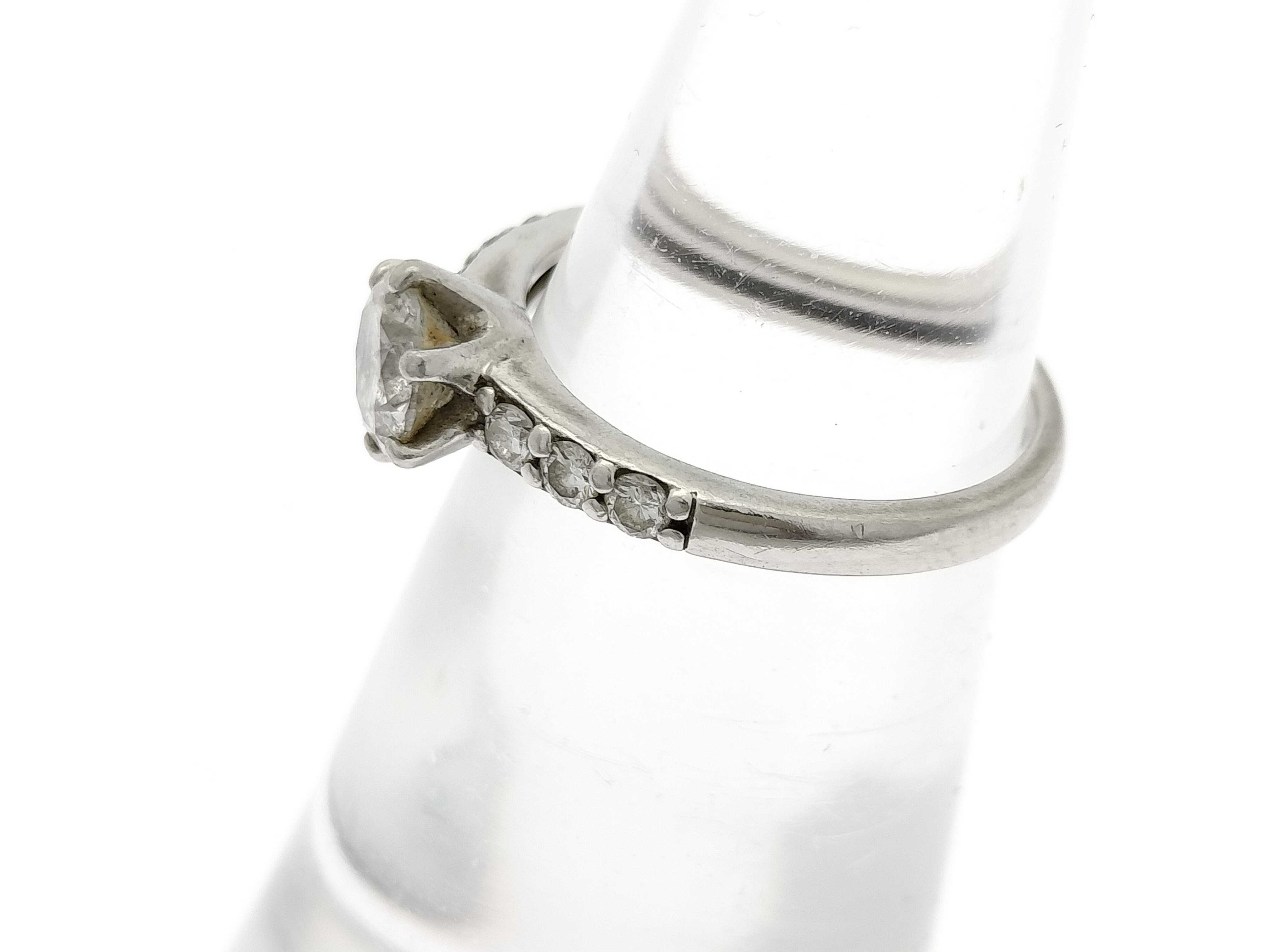 Chiaki Platinum and.501ct/.15ct Diamond Solitaire with Accents Ring