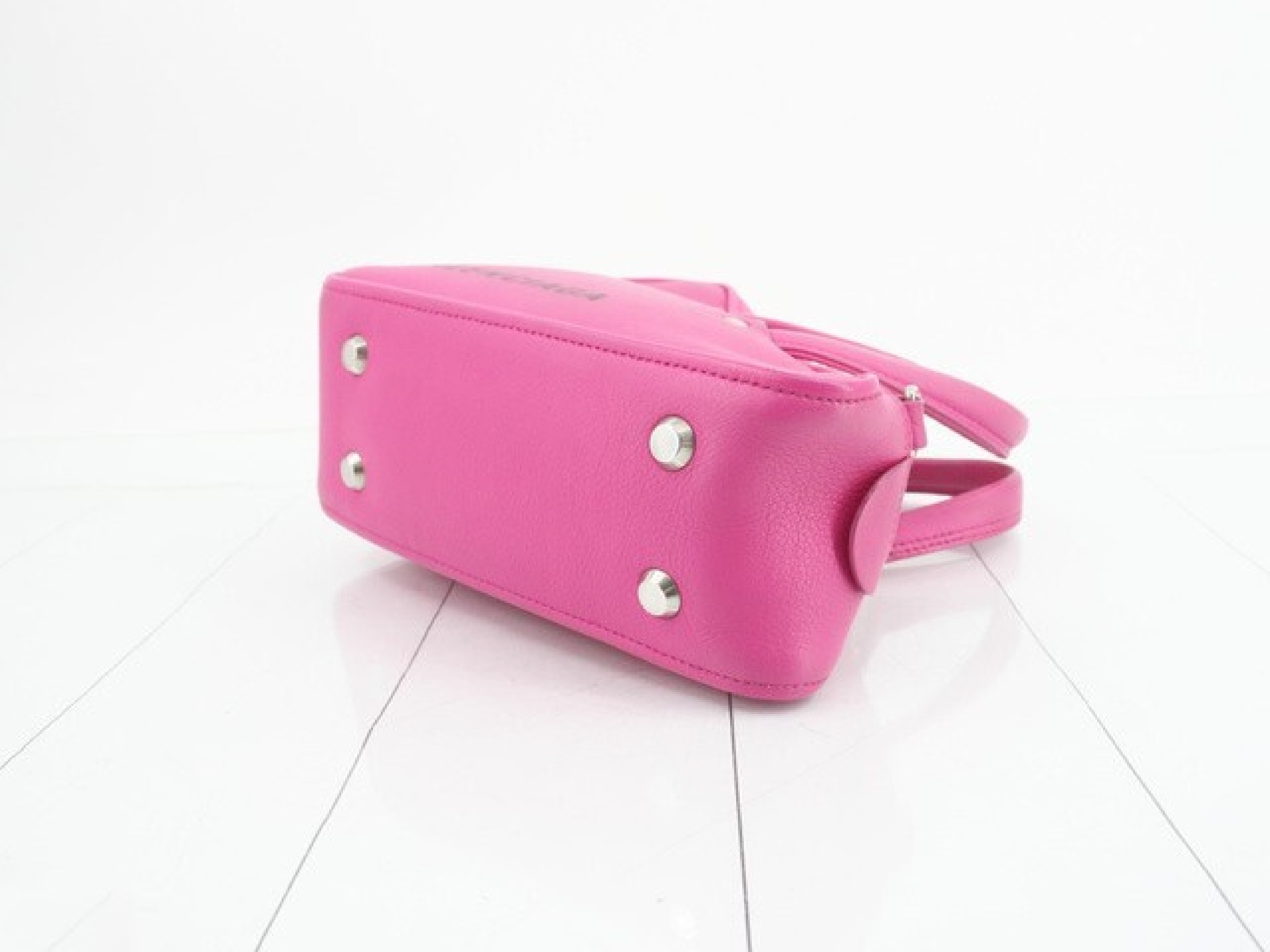 Balenciaga Pink Grained Calfskin Triangle Duffle Bag