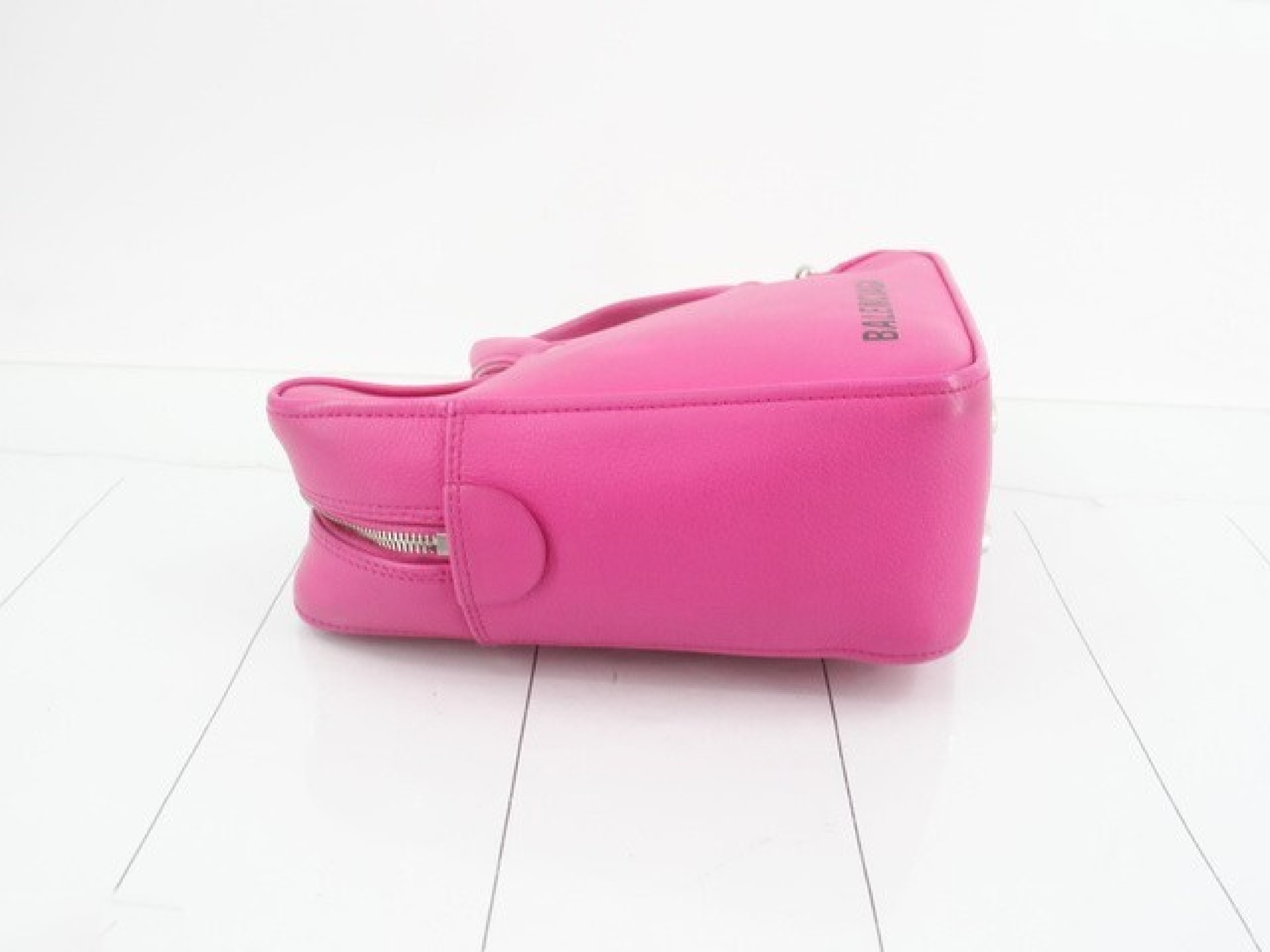 Balenciaga Pink Grained Calfskin Triangle Duffle Bag