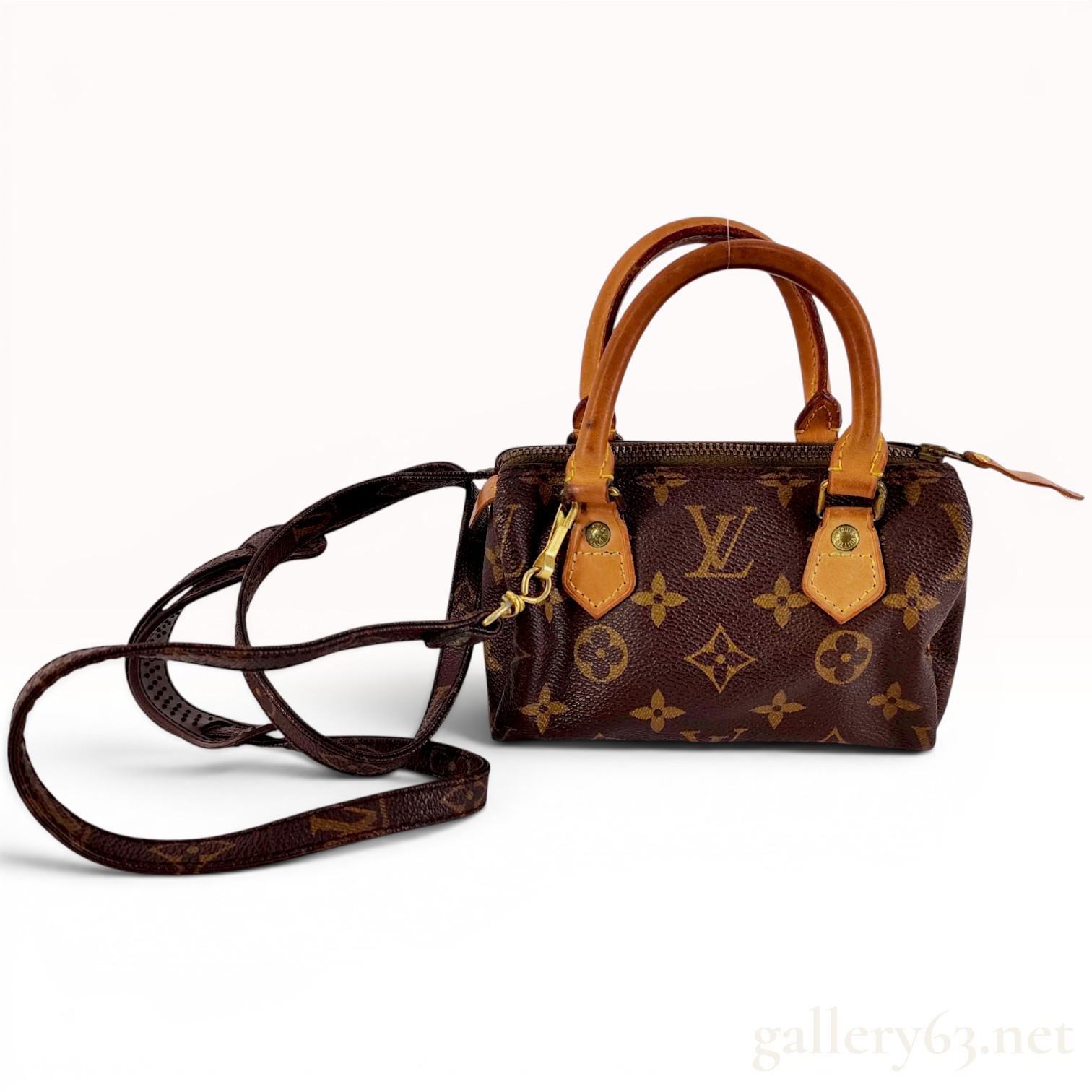 Louis Vuitton Monogram Canvas Mini Speedy HL Handbag with Strap