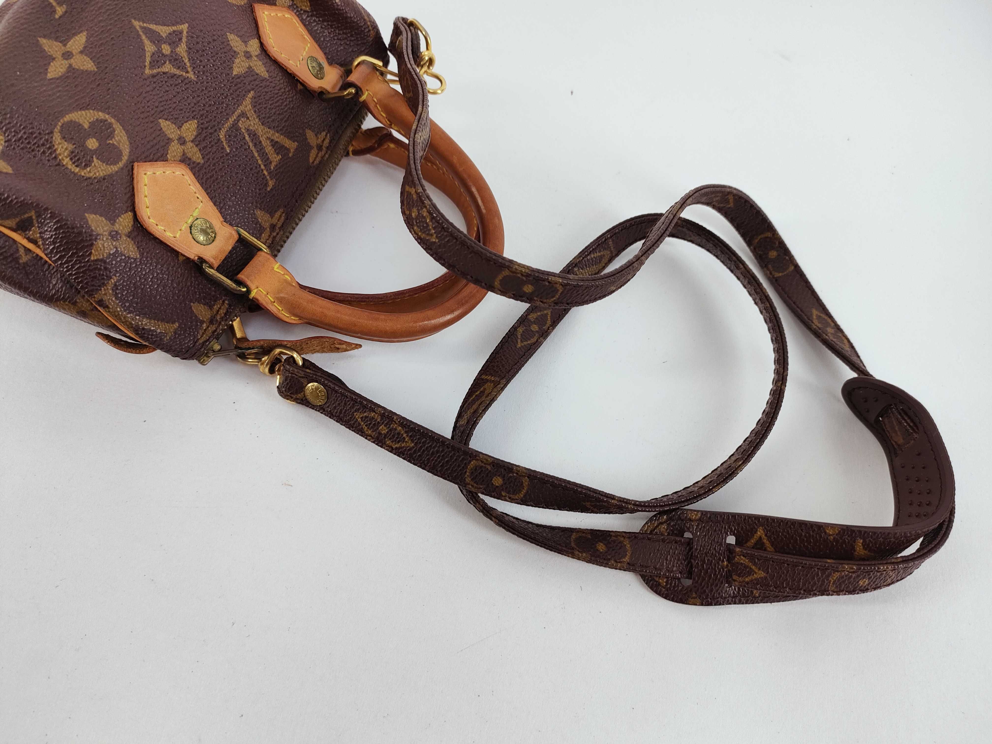 Louis Vuitton Monogram Canvas Mini Speedy HL Handbag with Strap