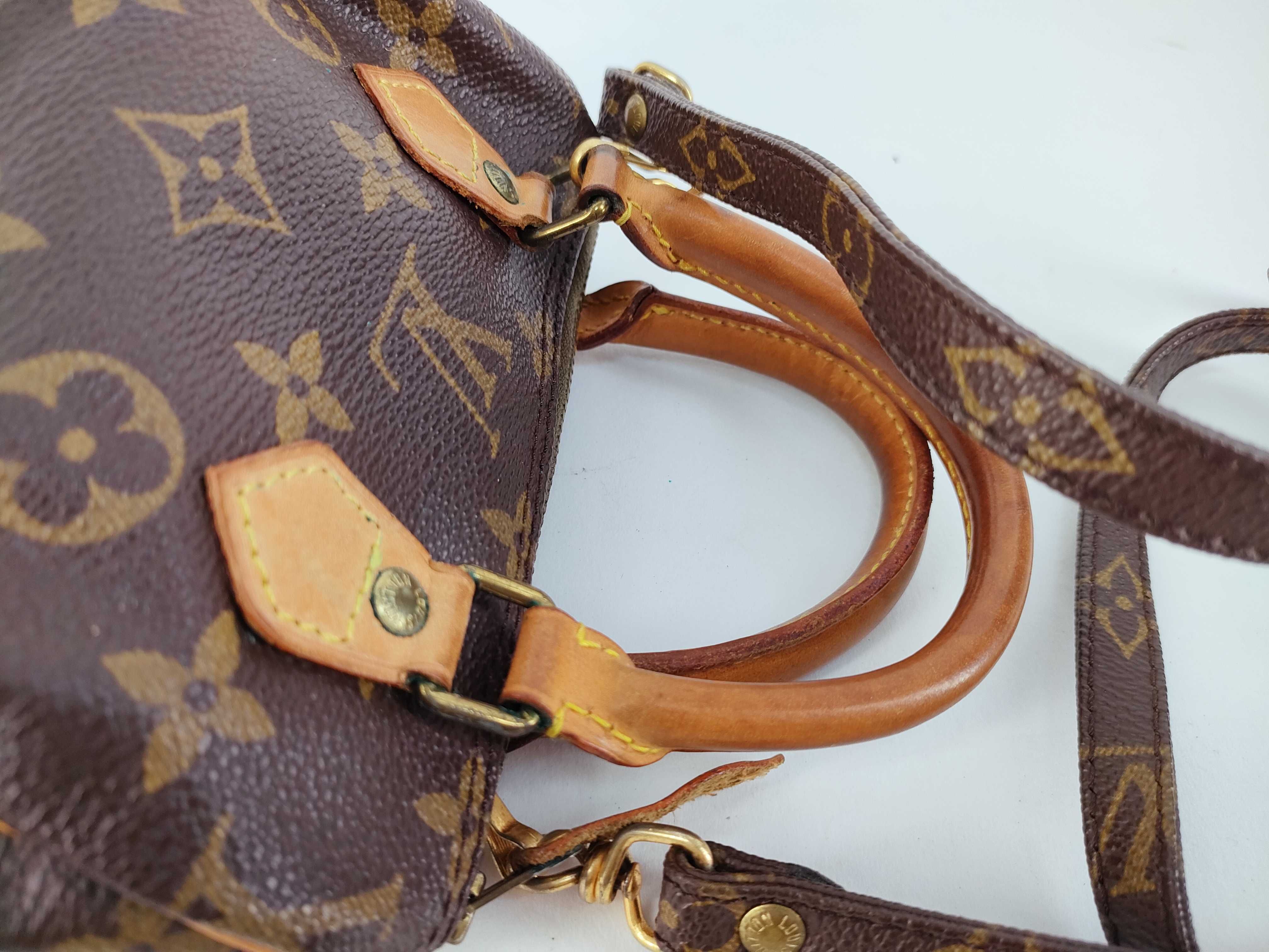 Louis Vuitton Monogram Canvas Mini Speedy HL Handbag with Strap