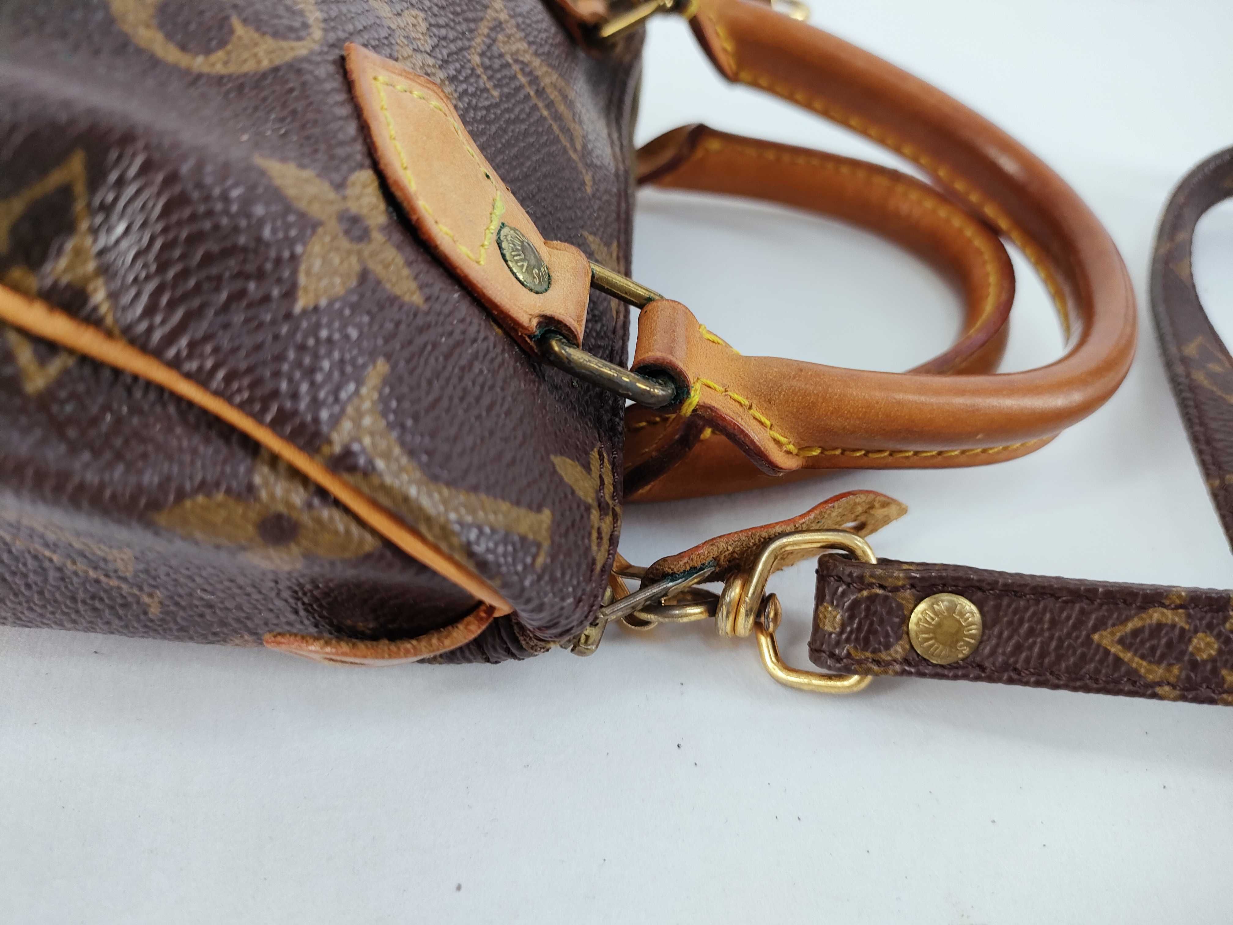 Louis Vuitton Monogram Canvas Mini Speedy HL Handbag with Strap
