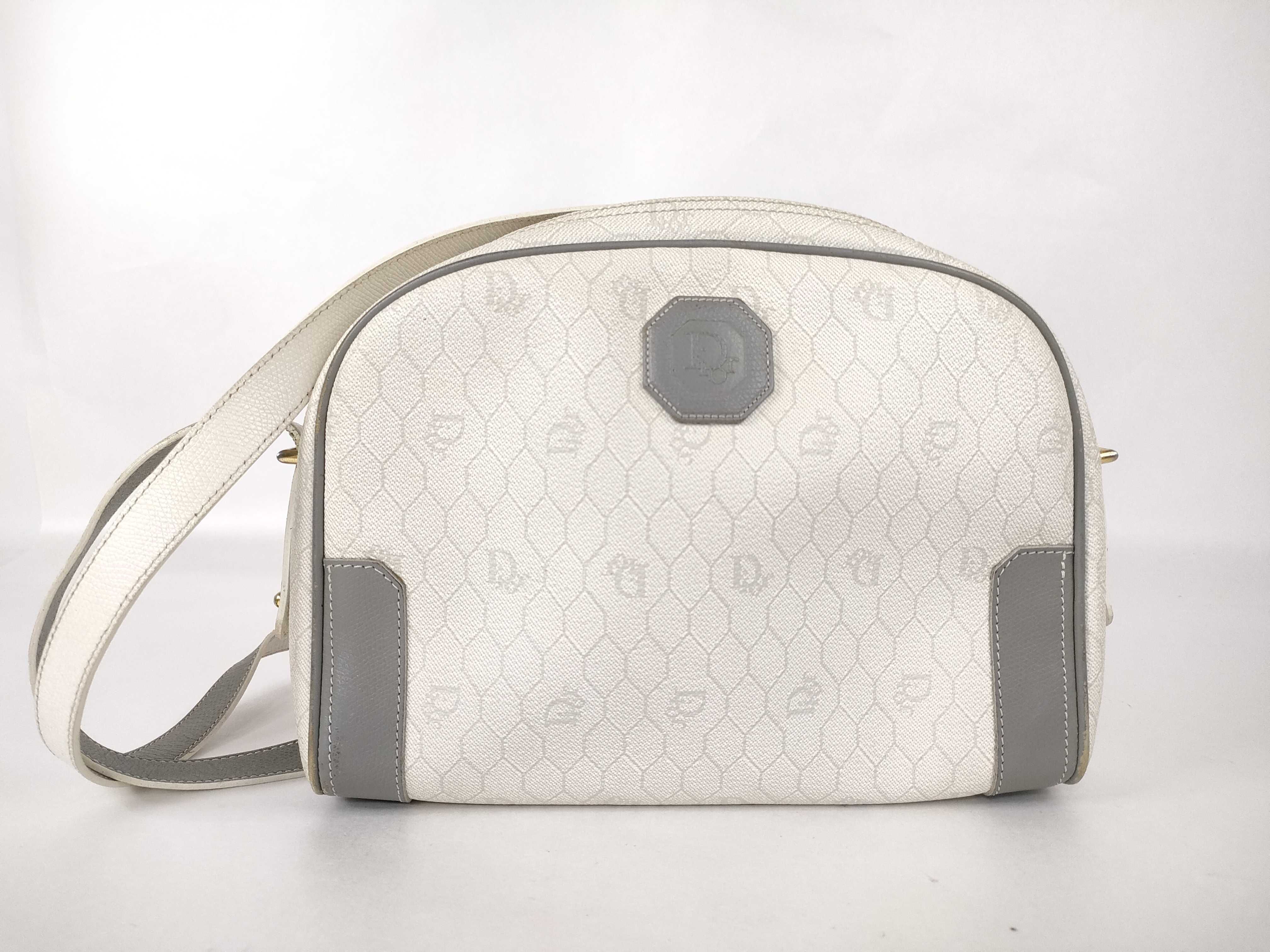 Christian Dior Vintage Honeycomb Coated Canvas Crossbody Camera Bag