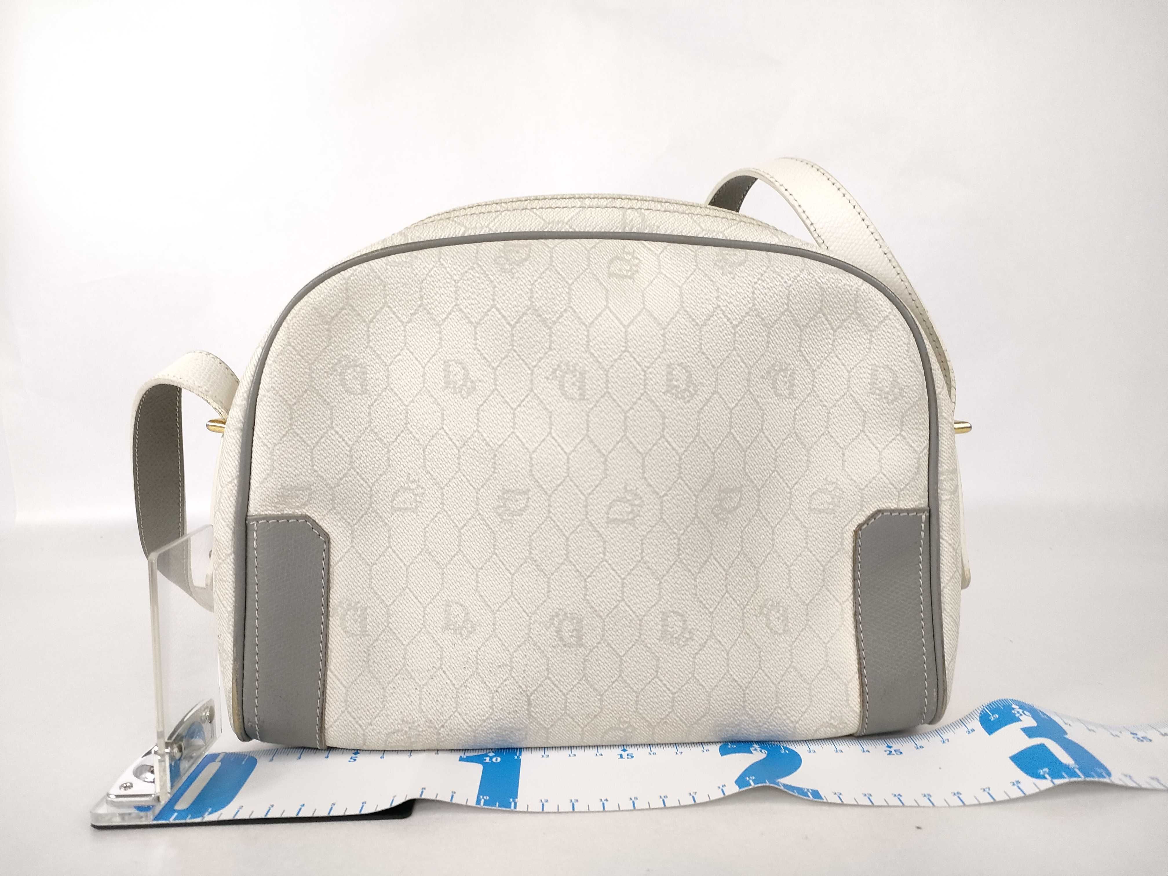 Christian Dior Vintage Honeycomb Coated Canvas Crossbody Camera Bag