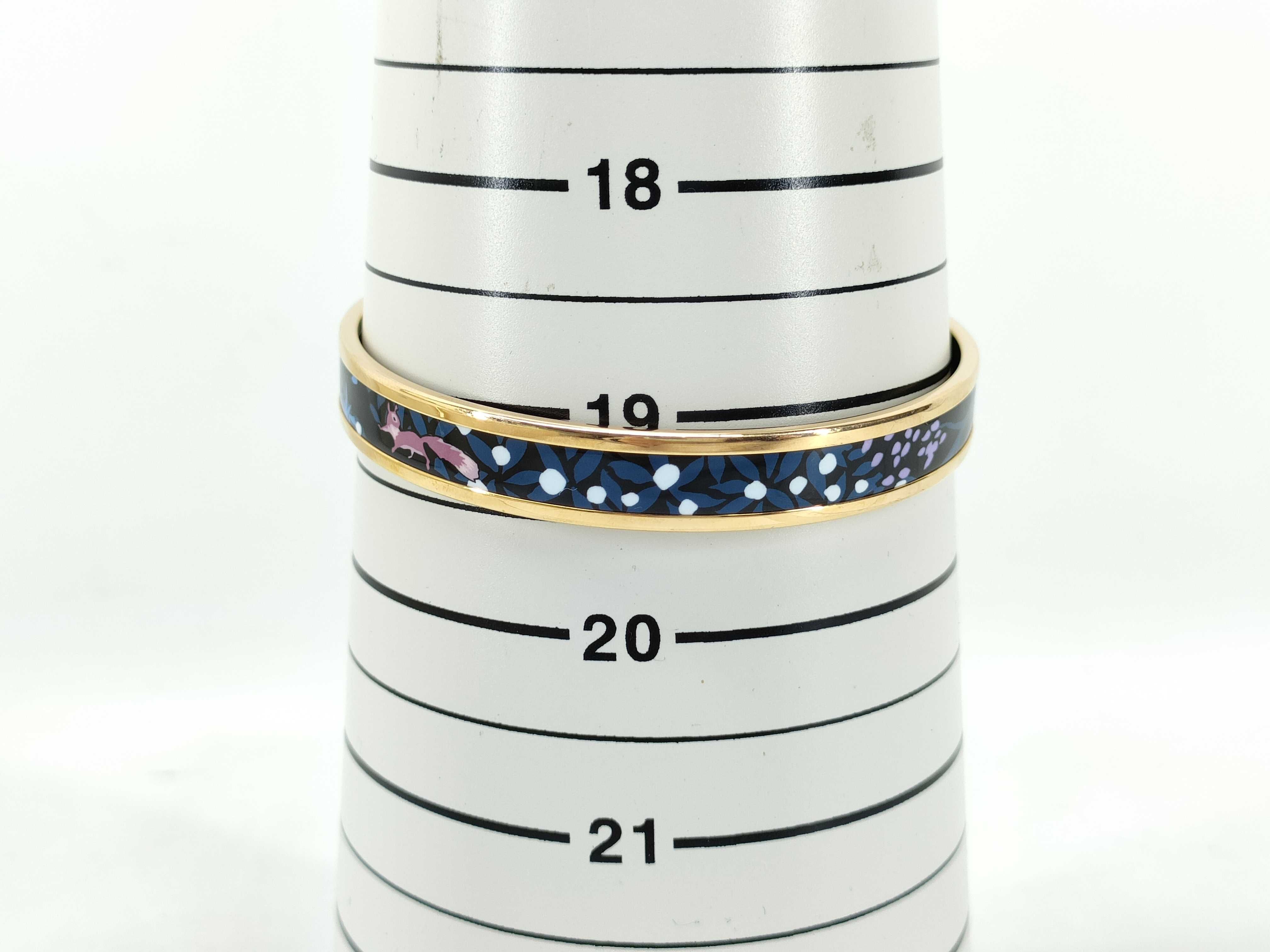 Hermes Gold Plated Enamel Bangle Bracelet in Dans Un Jardin Anglais Pattern
