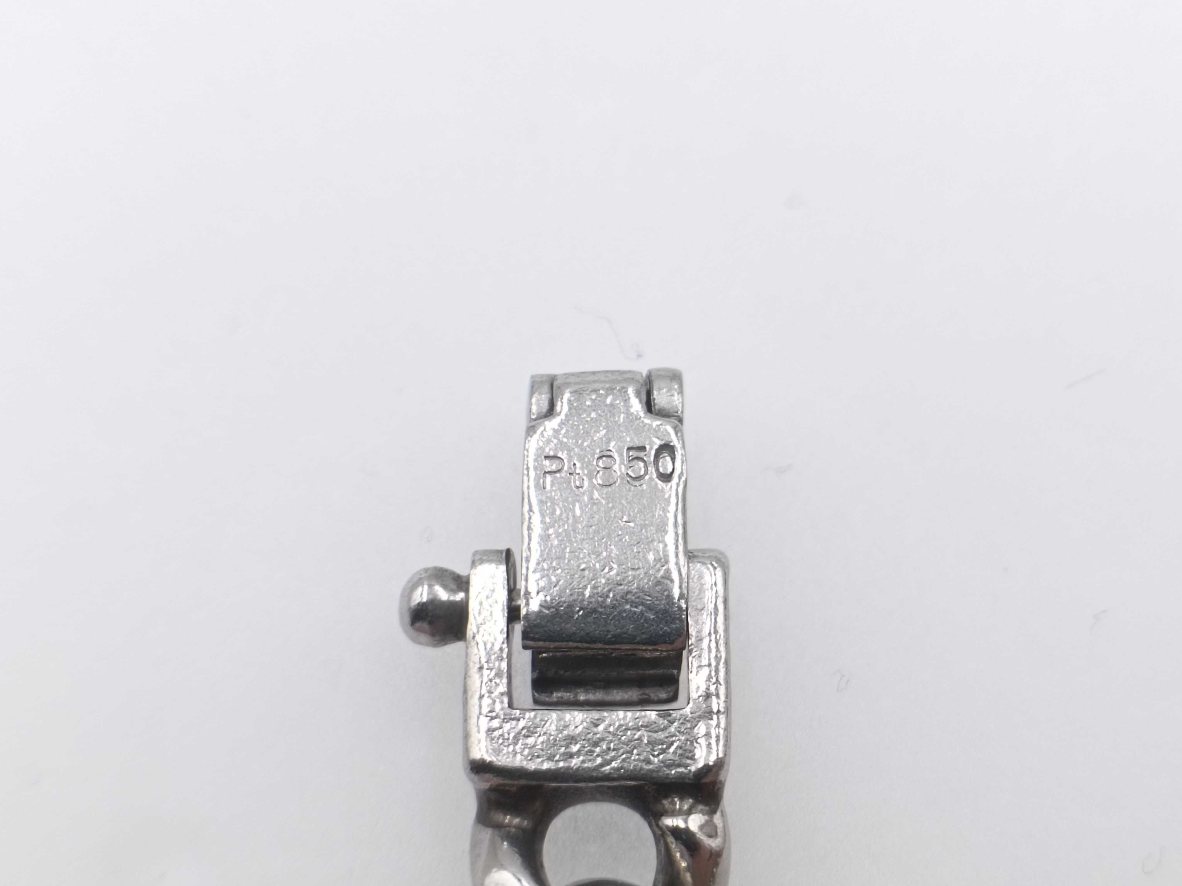 Pt850 Platinum Two-Side Cut Curb Link Kihei Chain Necklace 97.4 Grams
