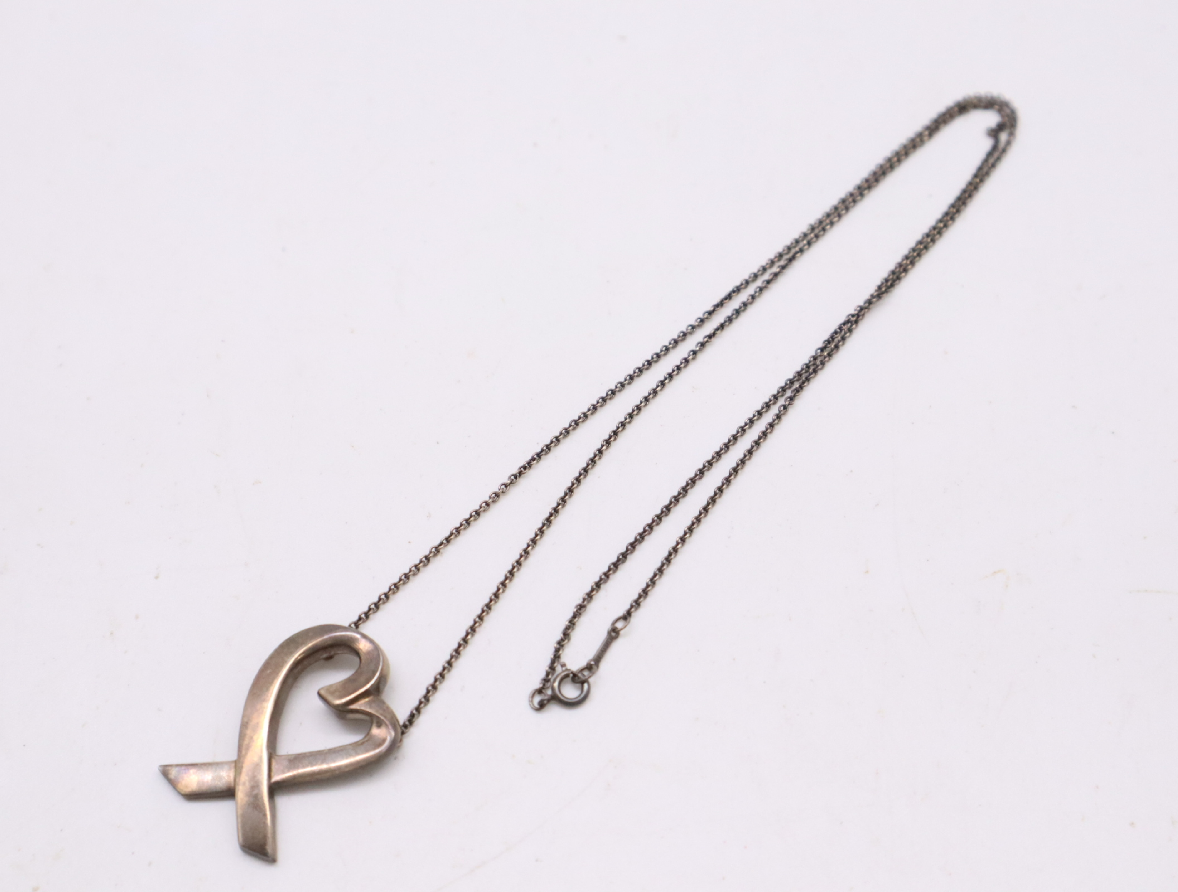 Tiffany & Co. Paloma Picasso Sterling Silver Loving Heart Necklace