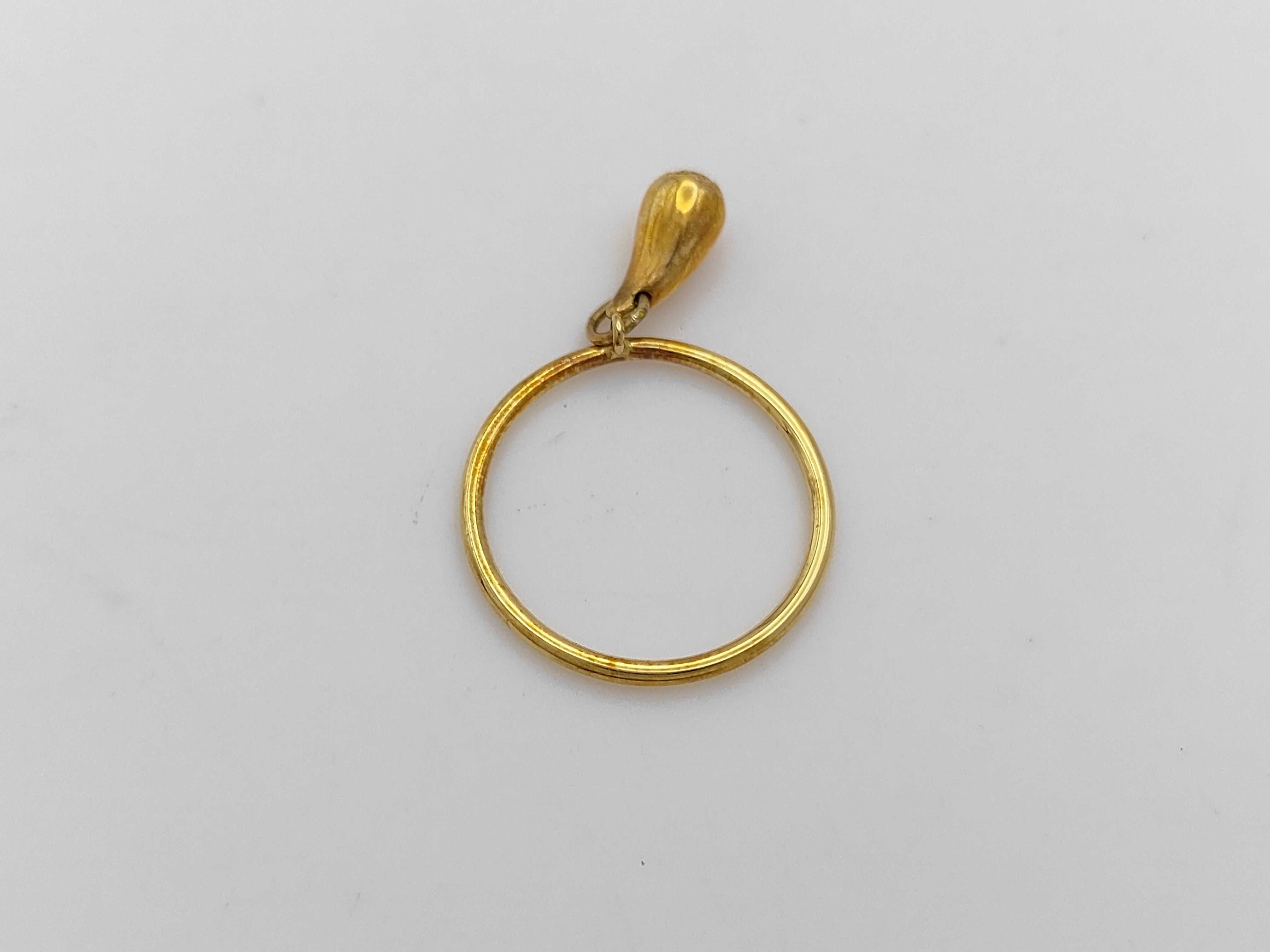 Tiffany and Co. Elsa Peretti 18K Yellow Gold Teardrop Dangle Charm Ring with Box