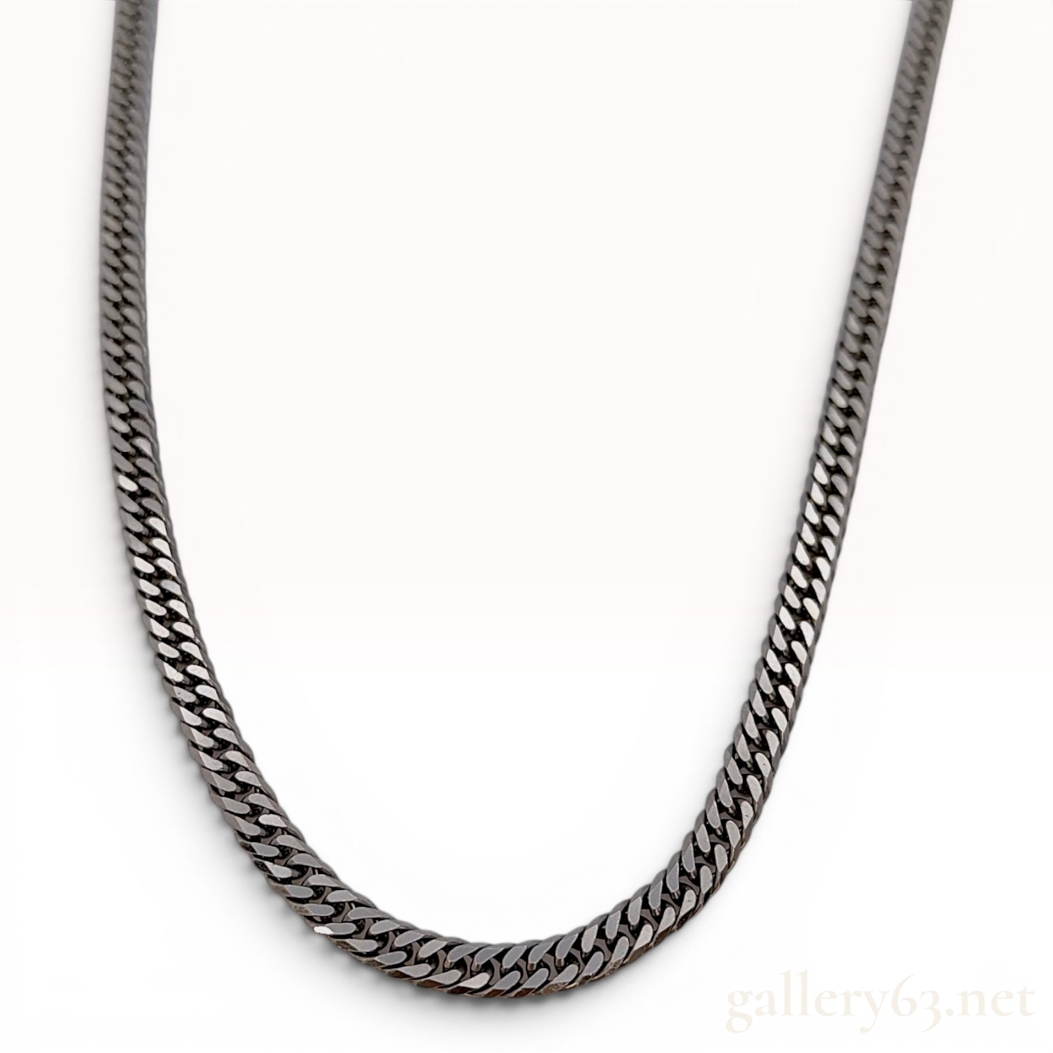 Solid Platinum Pt1000 Double-Curb Link Necklace 30.9 grams