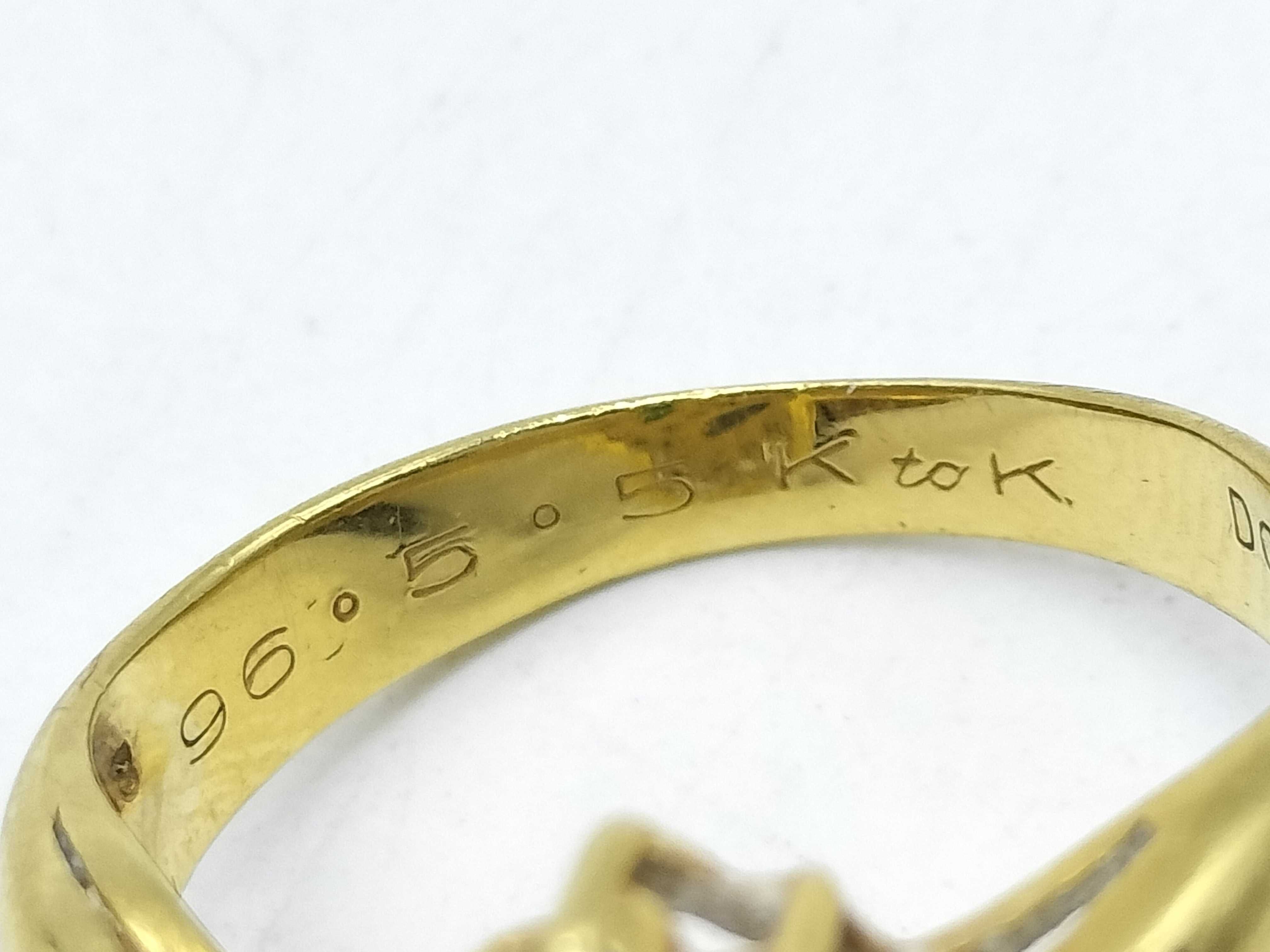18K Yellow Gold Sapphire and Emerald Bypass Ring with Diamond Accents