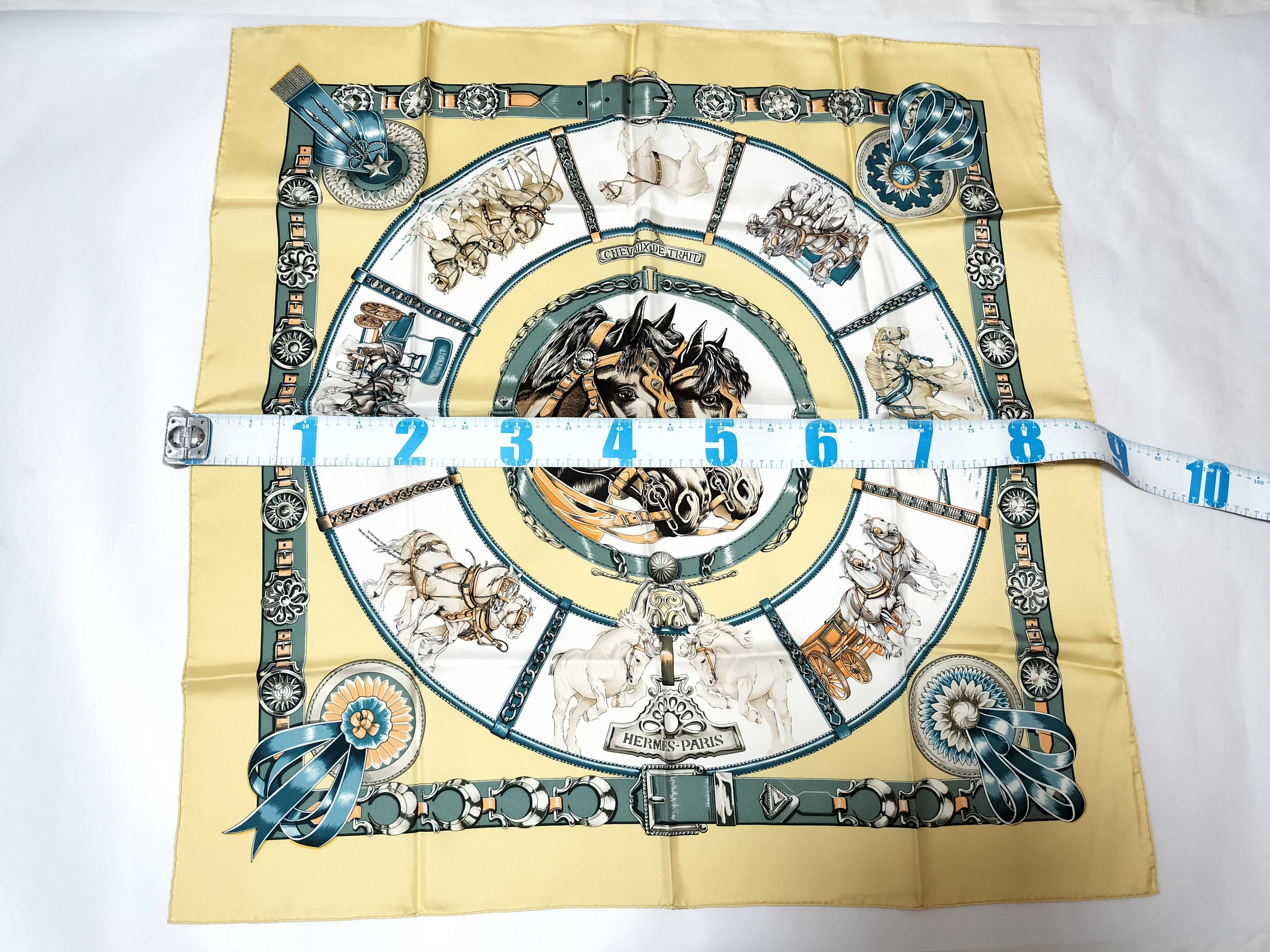 Hermes Chevaux de Trait Silk Carre 90 Scarf