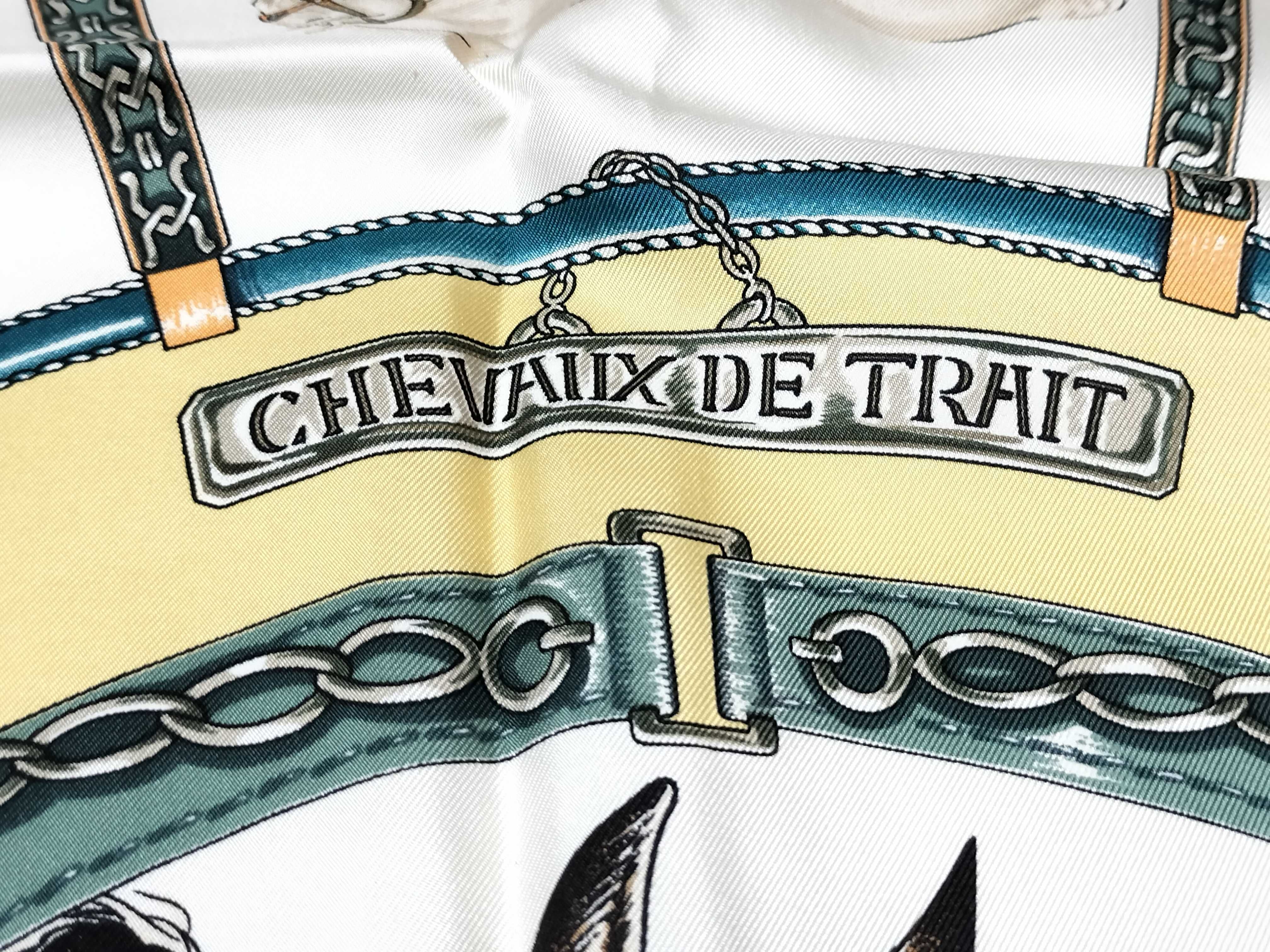 Hermes Chevaux de Trait Silk Carre 90 Scarf