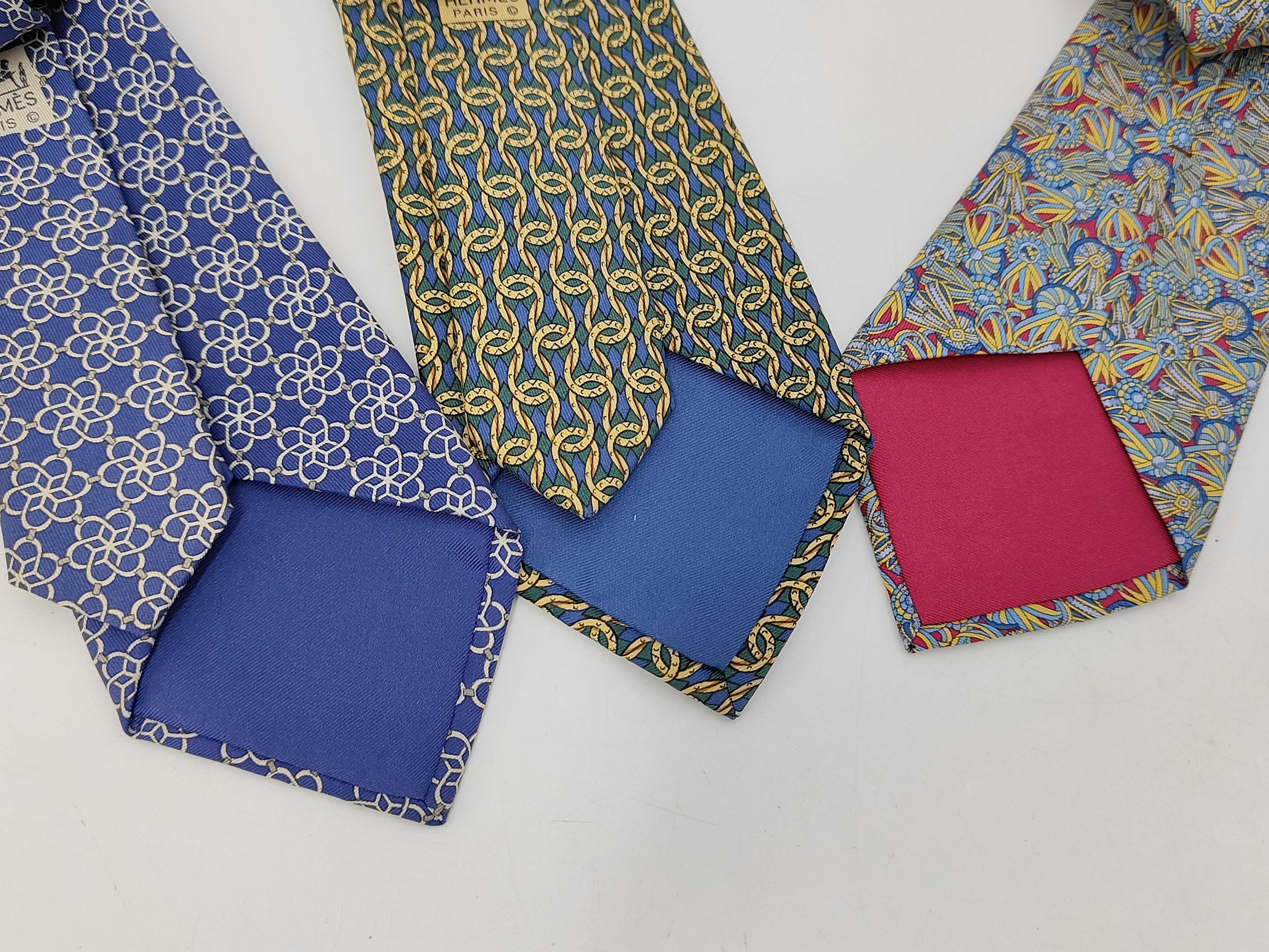 Group of Three Hermes Silk Neckties