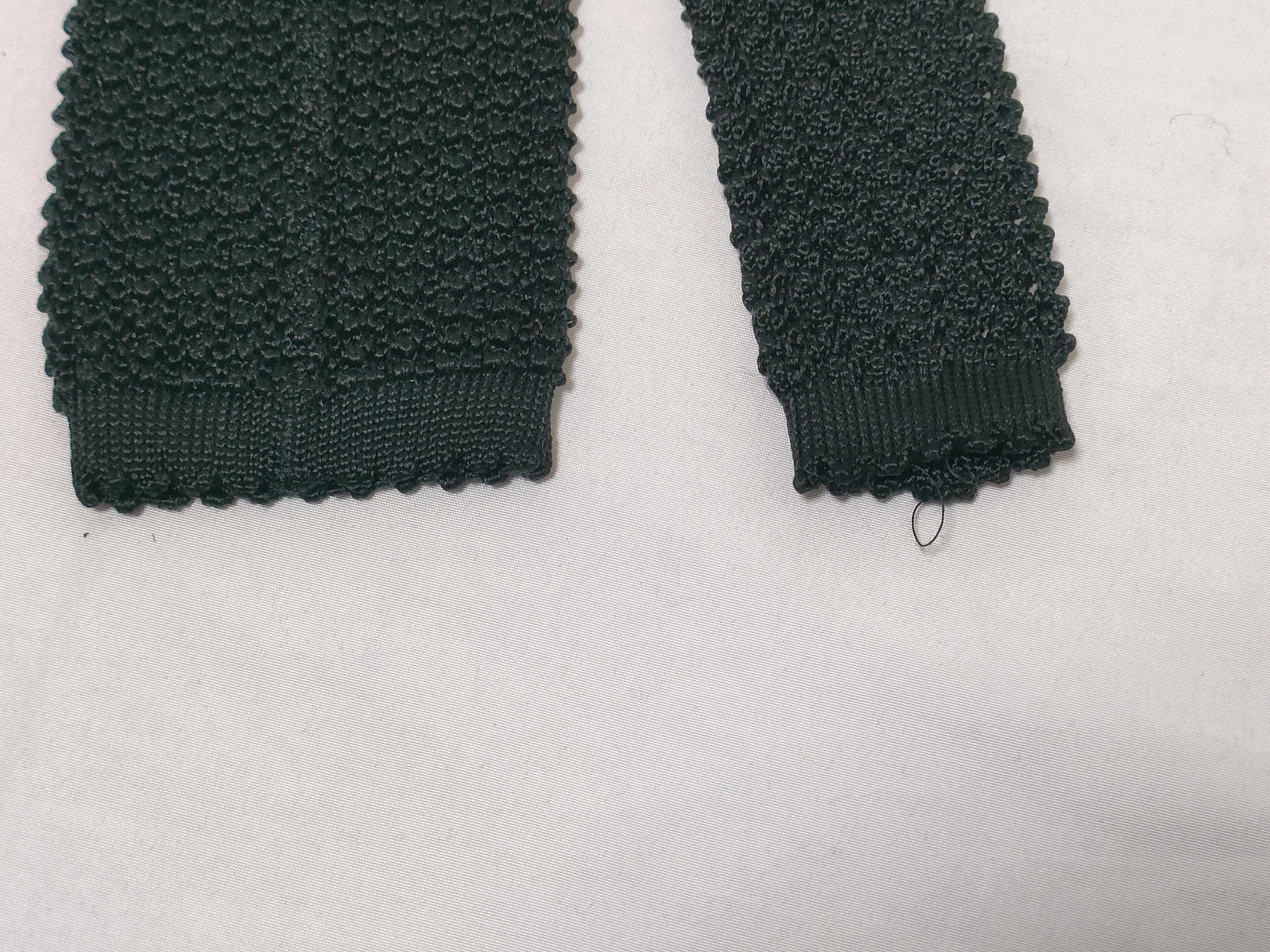 Hermes Solid Black Silk Knit Necktie
