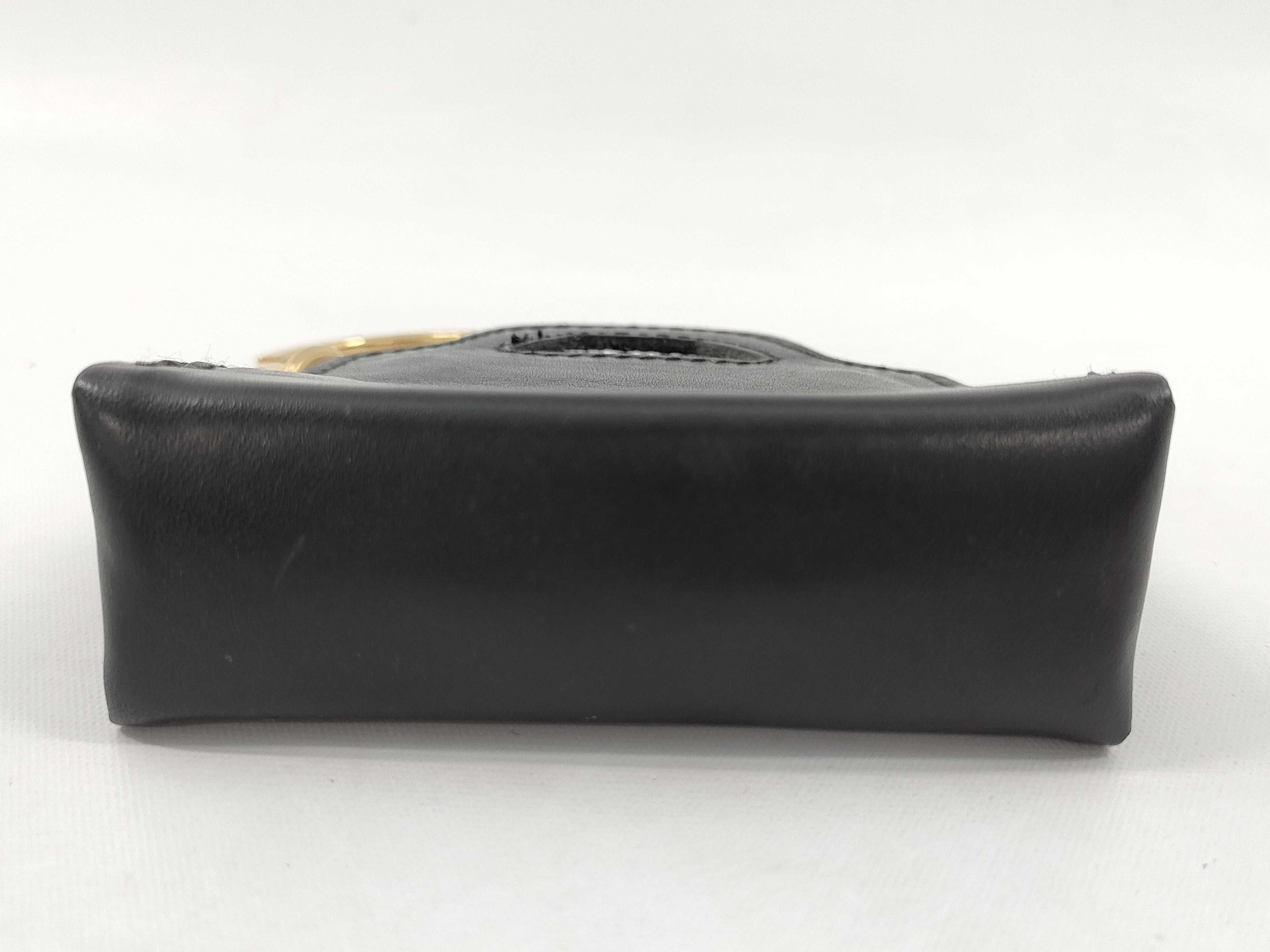 Salvatore Ferragamo Black Leather Wanda Mini Bag Keychain with Box