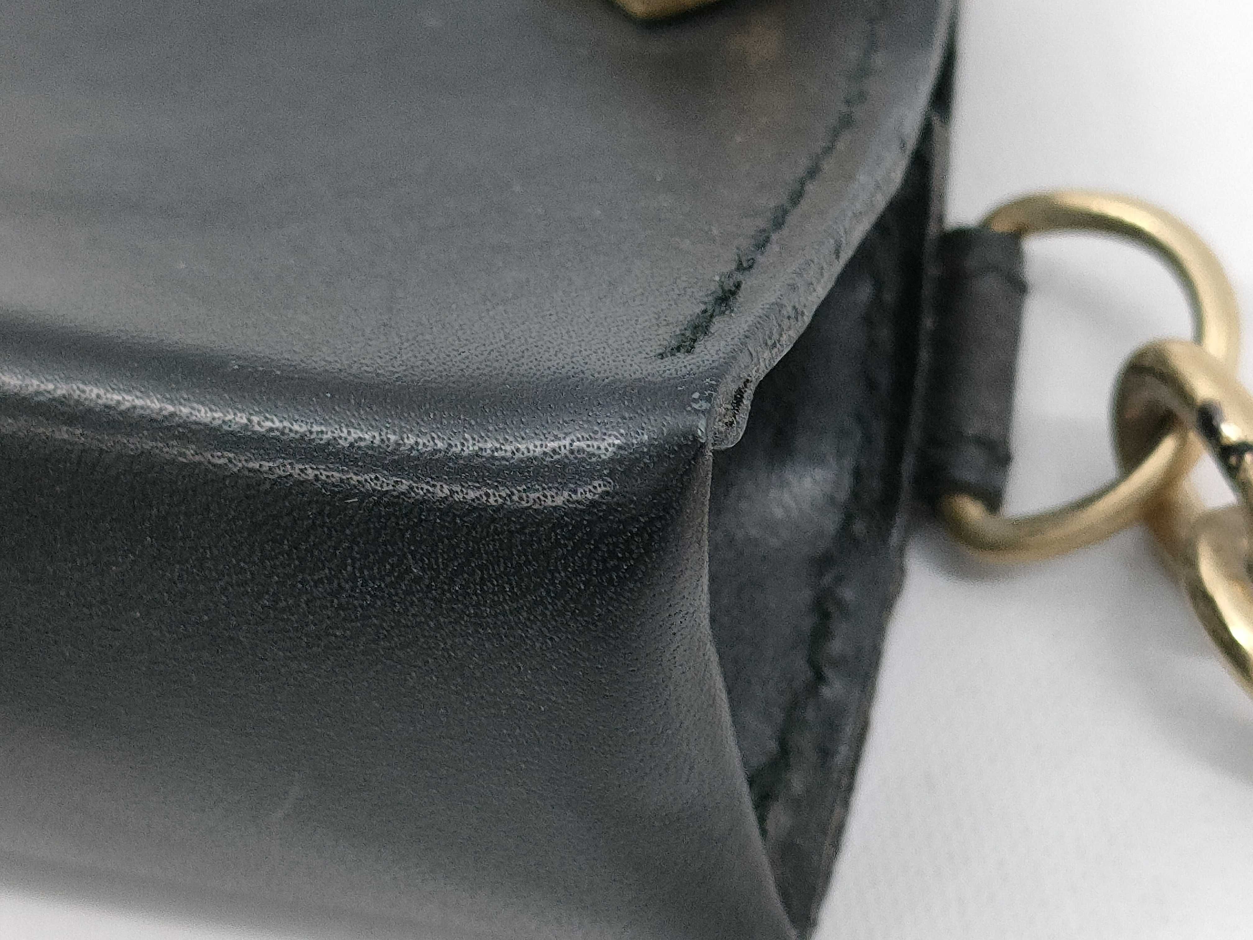 Salvatore Ferragamo Black Leather Wanda Mini Bag Keychain with Box