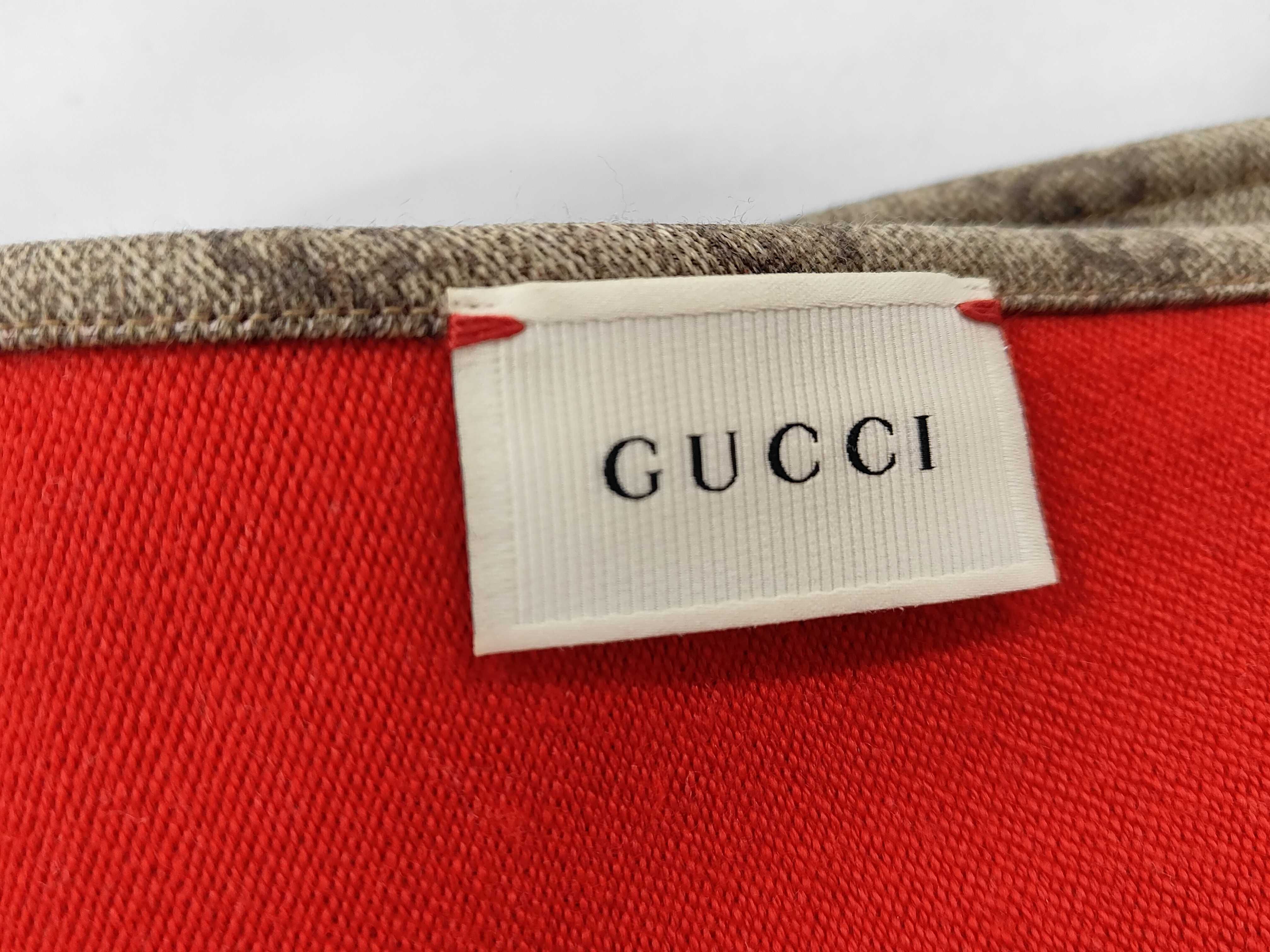 Gucci Silk Neck Bow with Wolf Motif and GG Supreme Pattern
