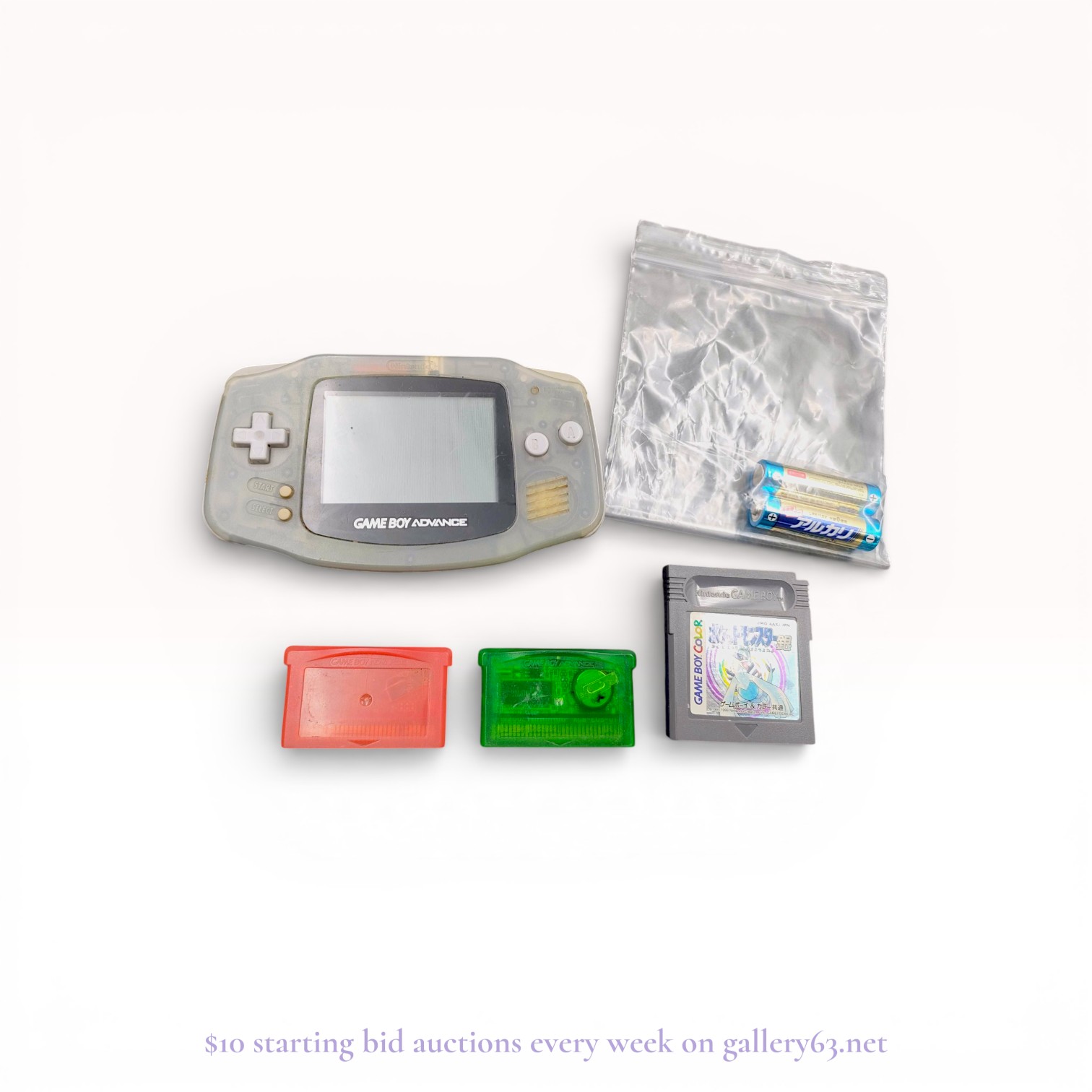 Nintendo Game Boy Advance AGB-001, 32-bit ARM7TDMI, Glacier Transparent Housing