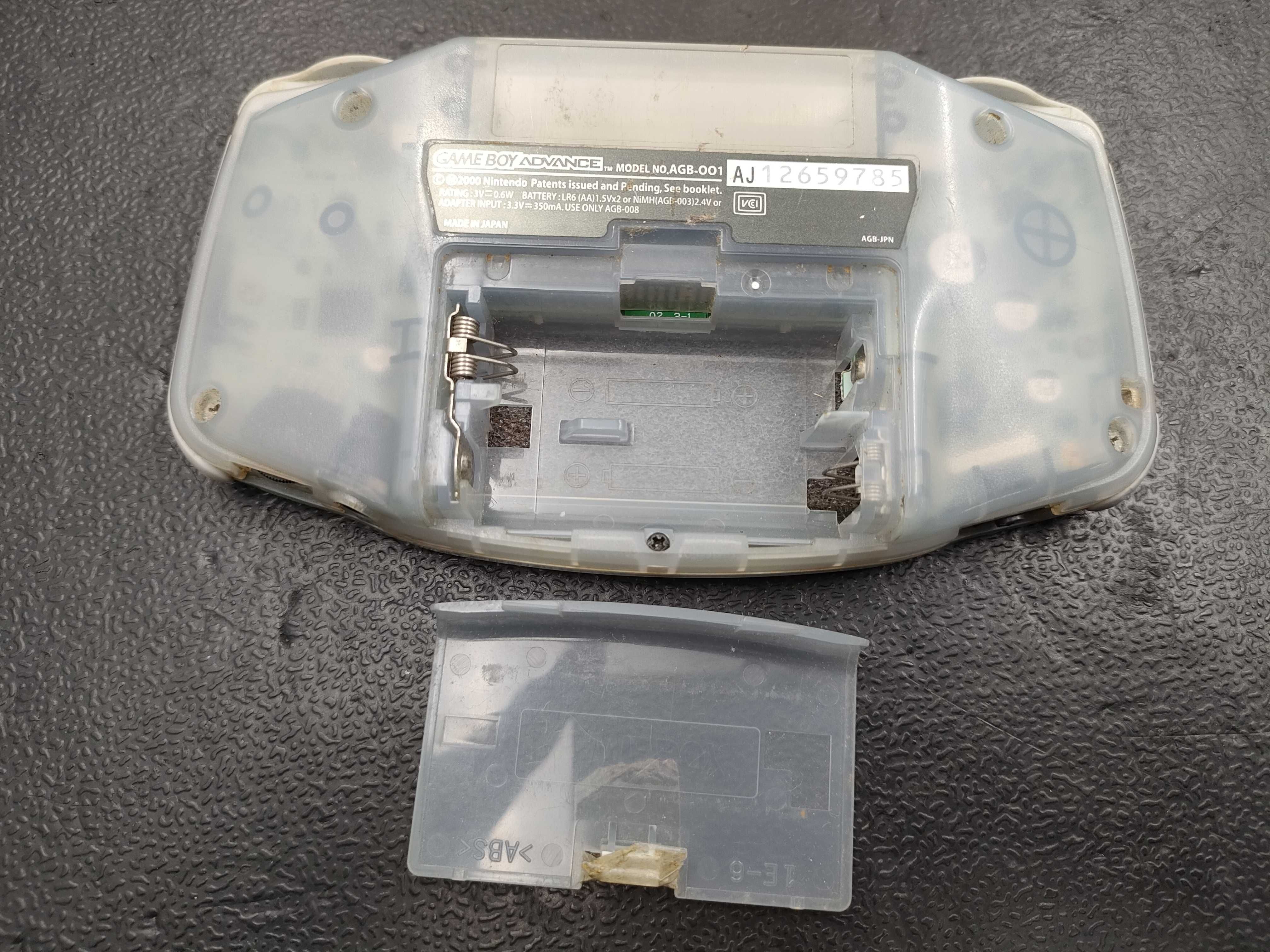 Nintendo Game Boy Advance AGB-001, 32-bit ARM7TDMI, Glacier Transparent Housing