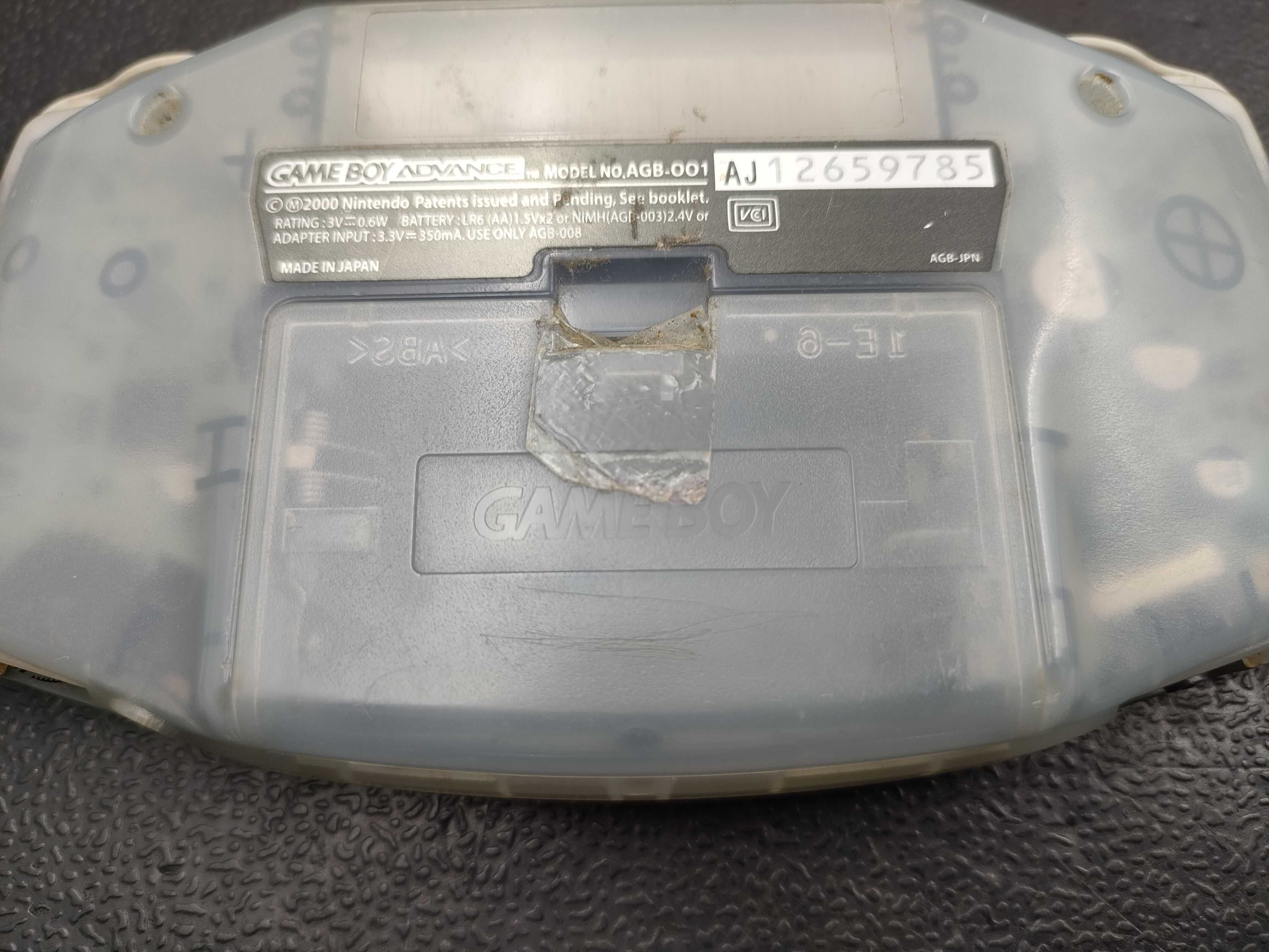 Nintendo Game Boy Advance AGB-001, 32-bit ARM7TDMI, Glacier Transparent Housing