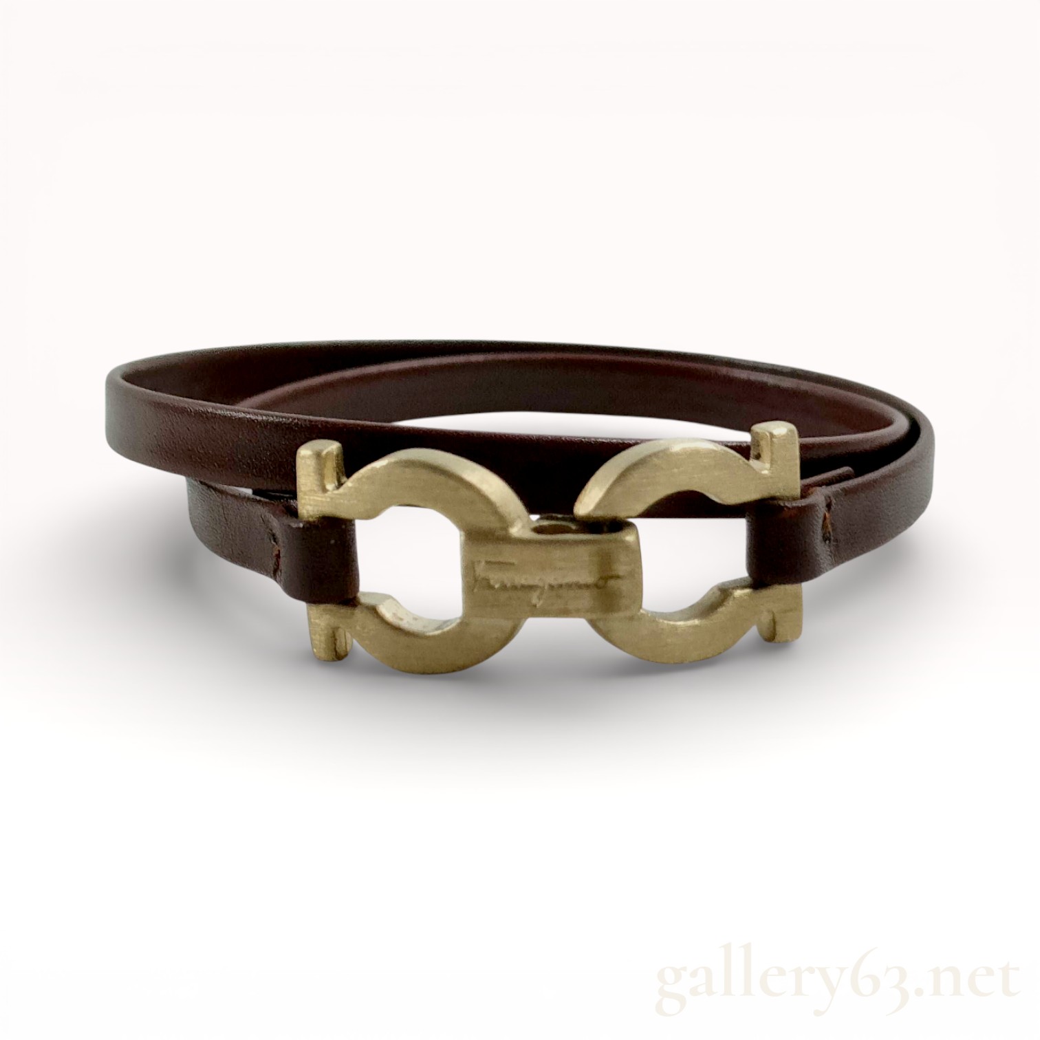 Salvatore Ferragamo Gancini Leather Bracelet