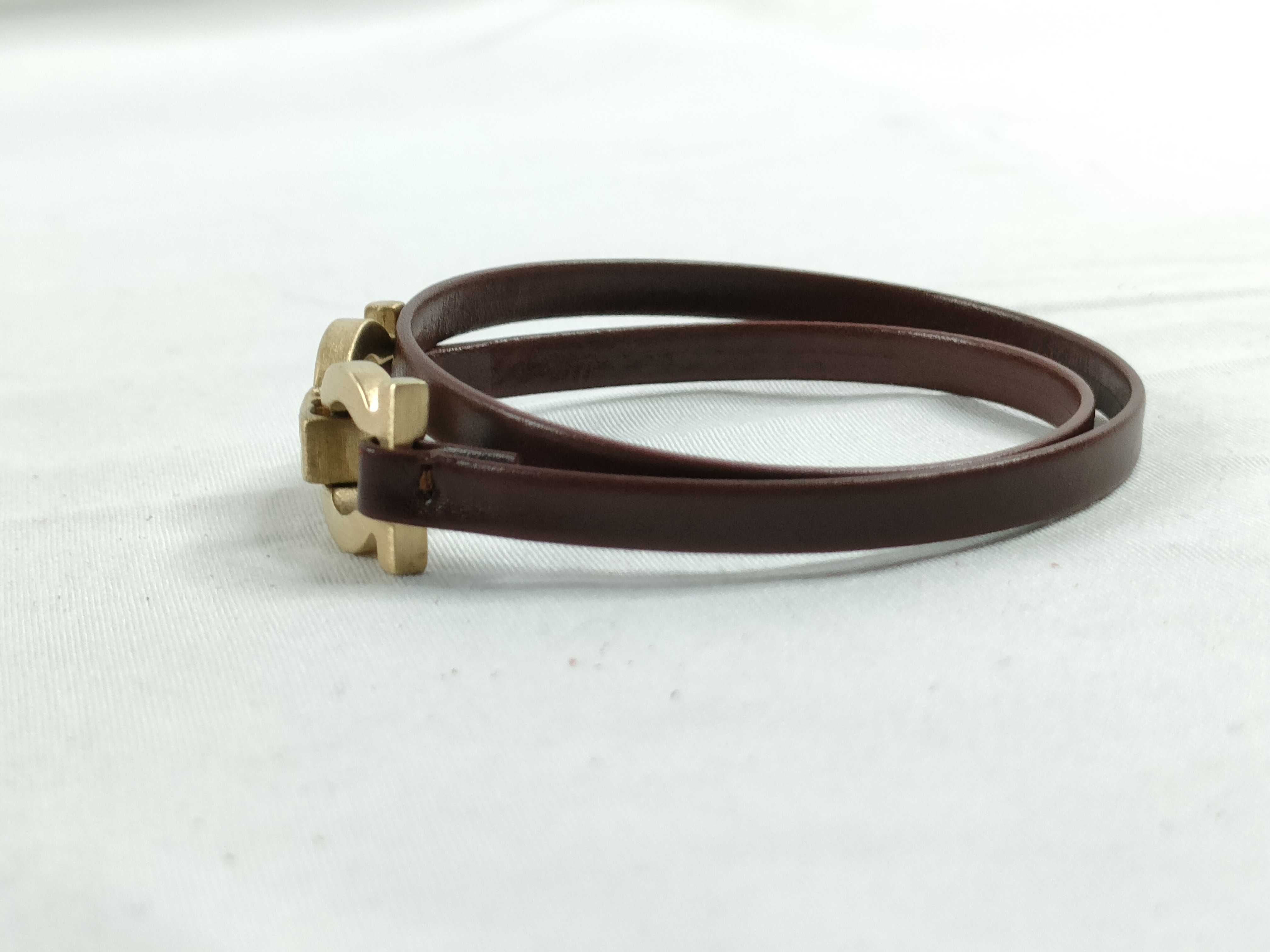 Salvatore Ferragamo Gancini Leather Bracelet