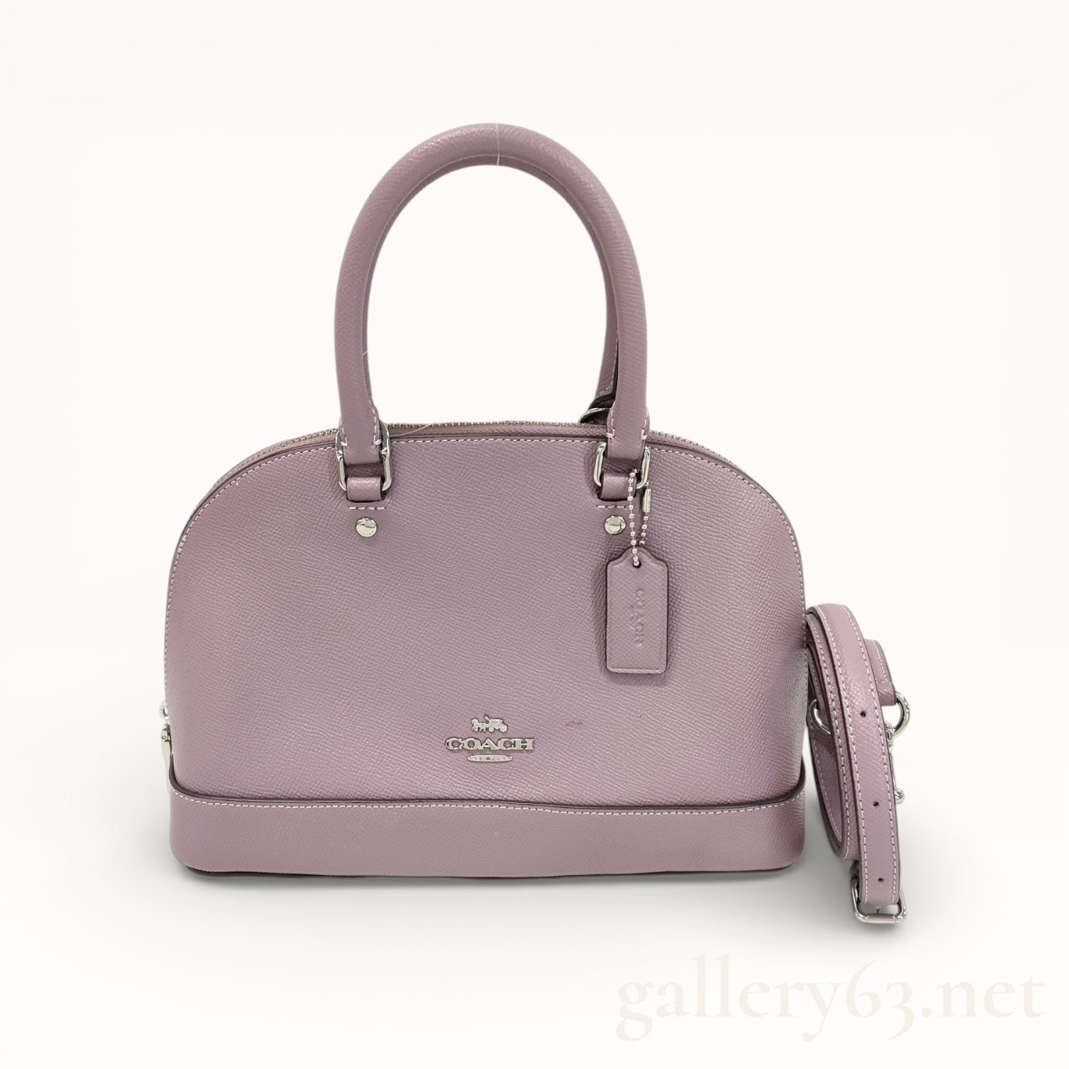 Coach Mauve Pebbled Leather Two-Way Handbag