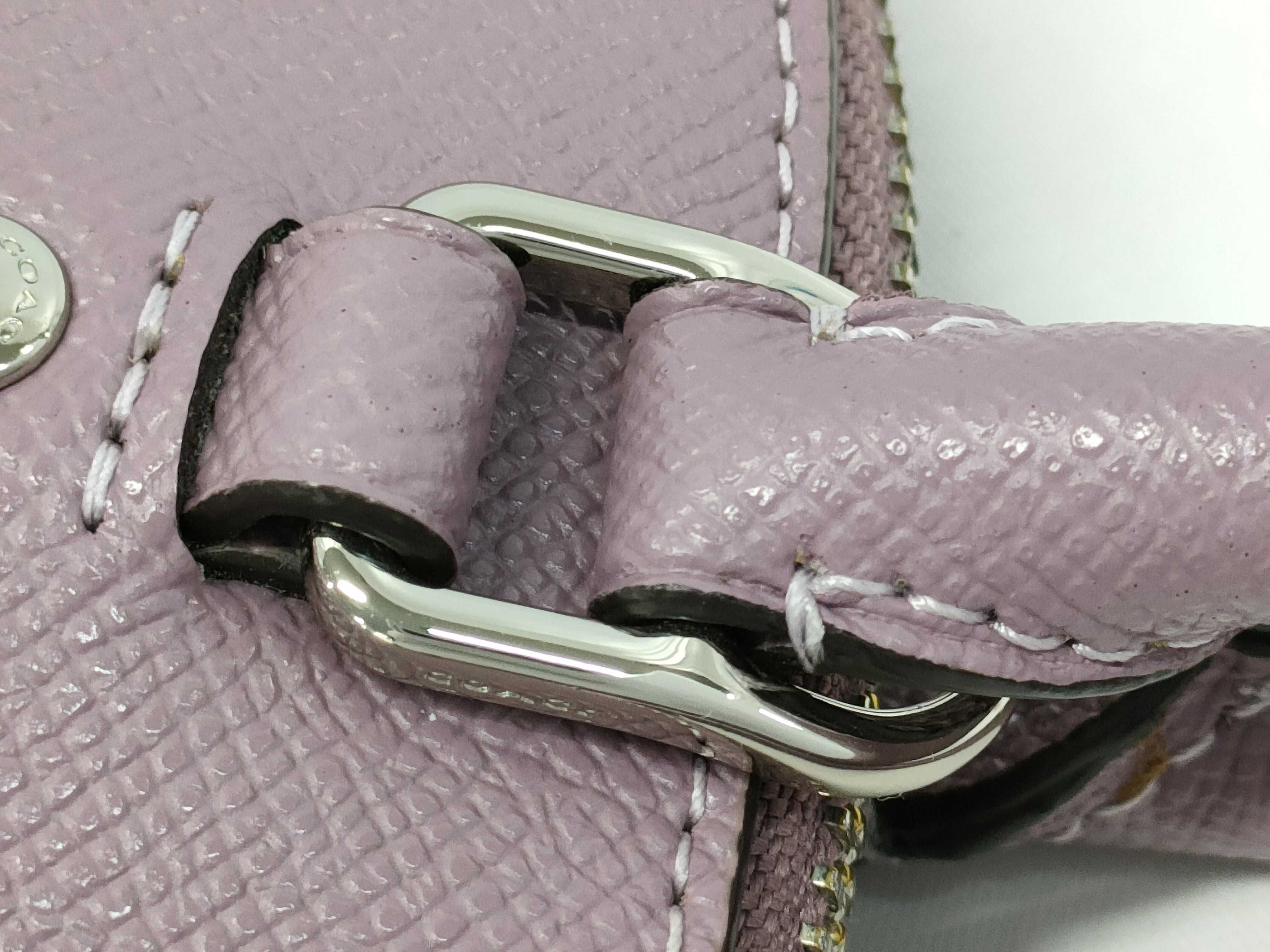 Coach Mauve Pebbled Leather Two-Way Handbag