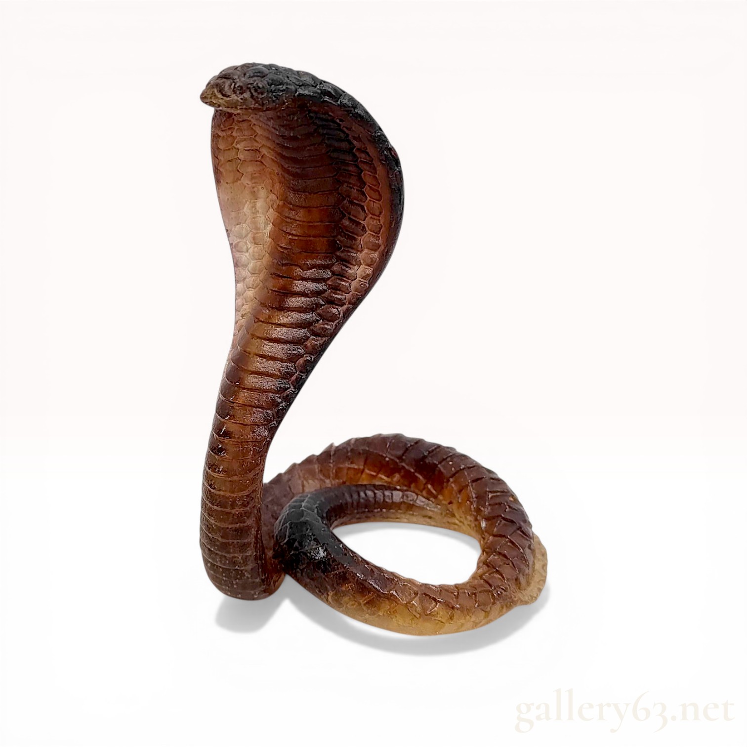 Daum France Pate-de-Verre Crystal Cobra Figurine