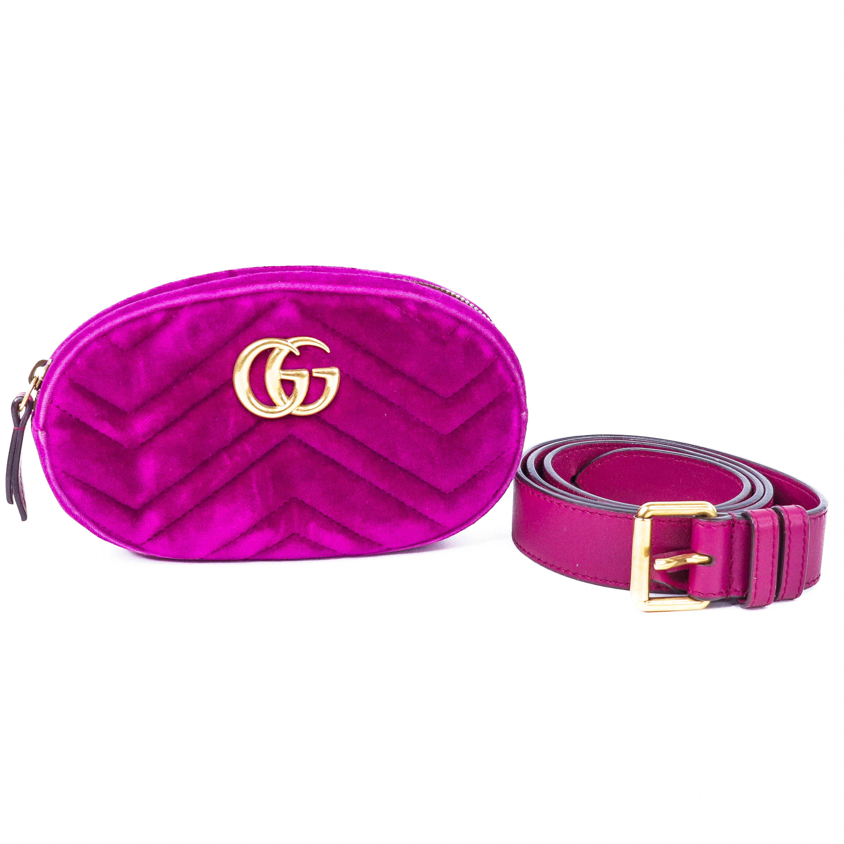 Gucci GG Marmont Matelasse Velvet Belt Bag Purple - Limited Edition
