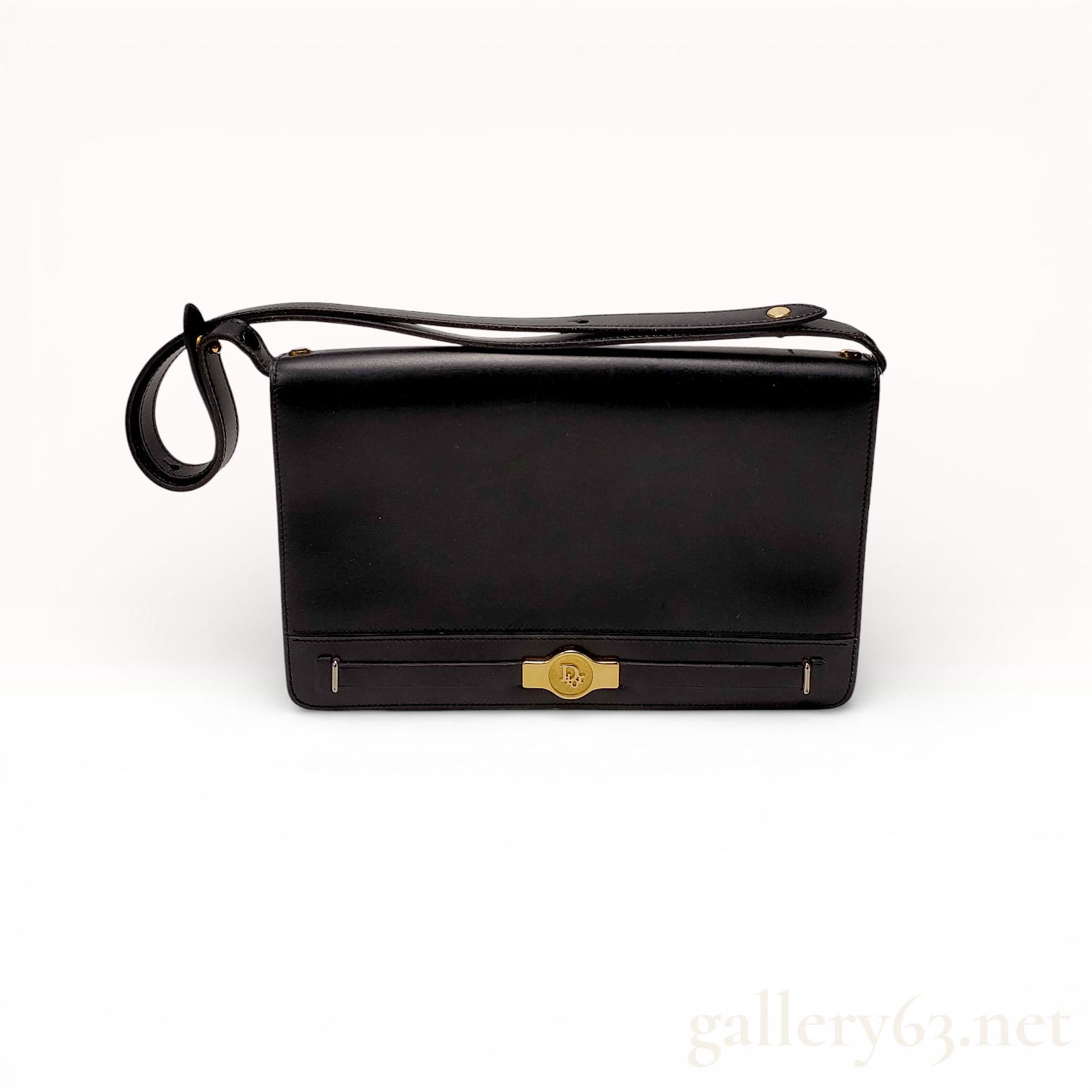 Christian Dior Vintage Black Leather Shoulder Bag