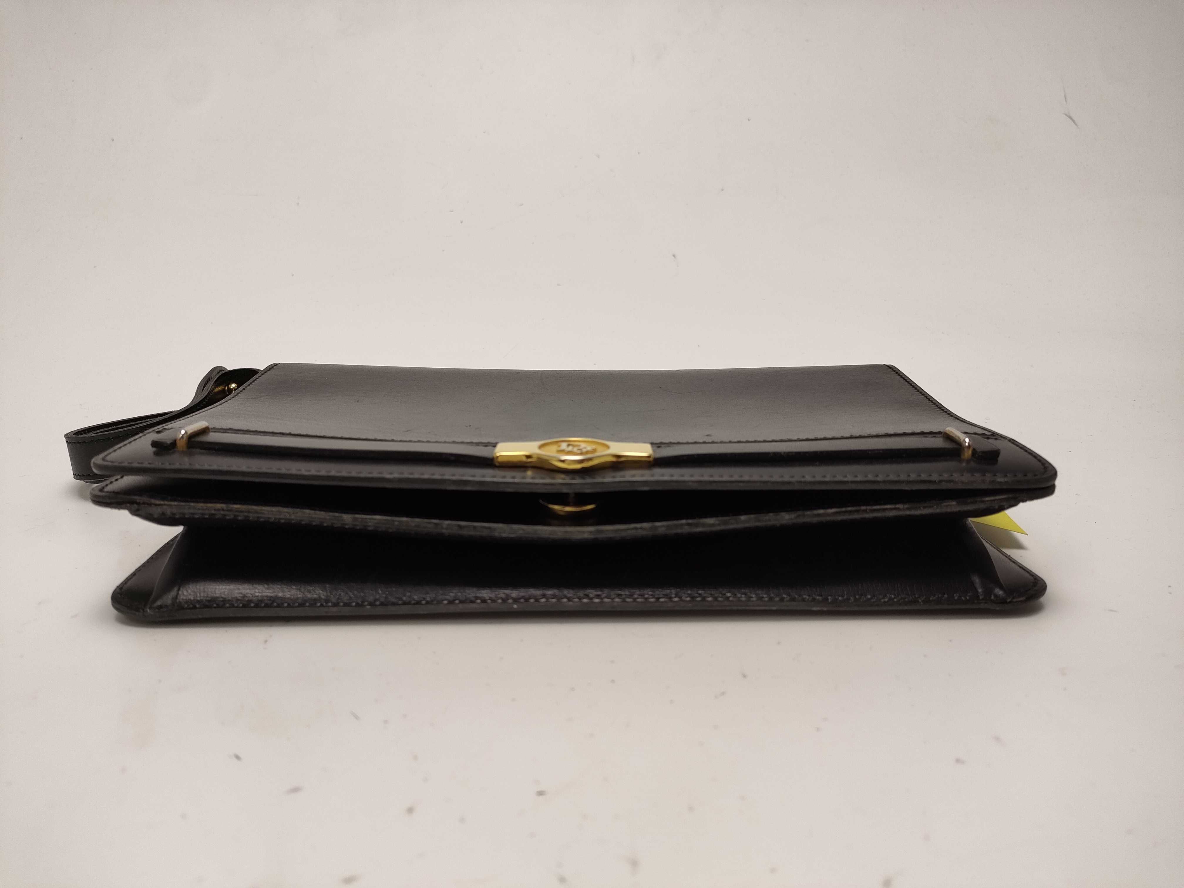 Christian Dior Vintage Black Leather Shoulder Bag