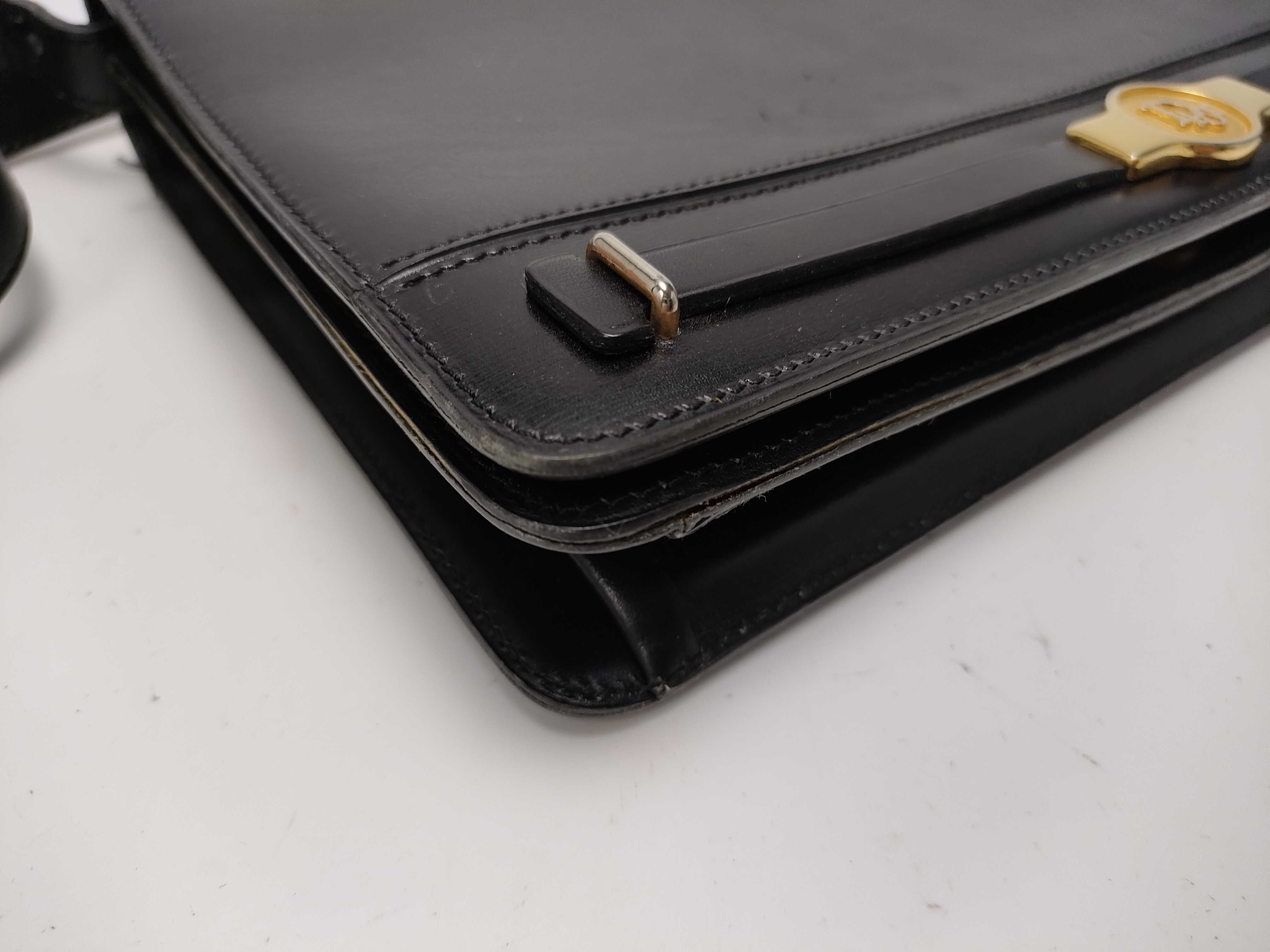 Christian Dior Vintage Black Leather Shoulder Bag