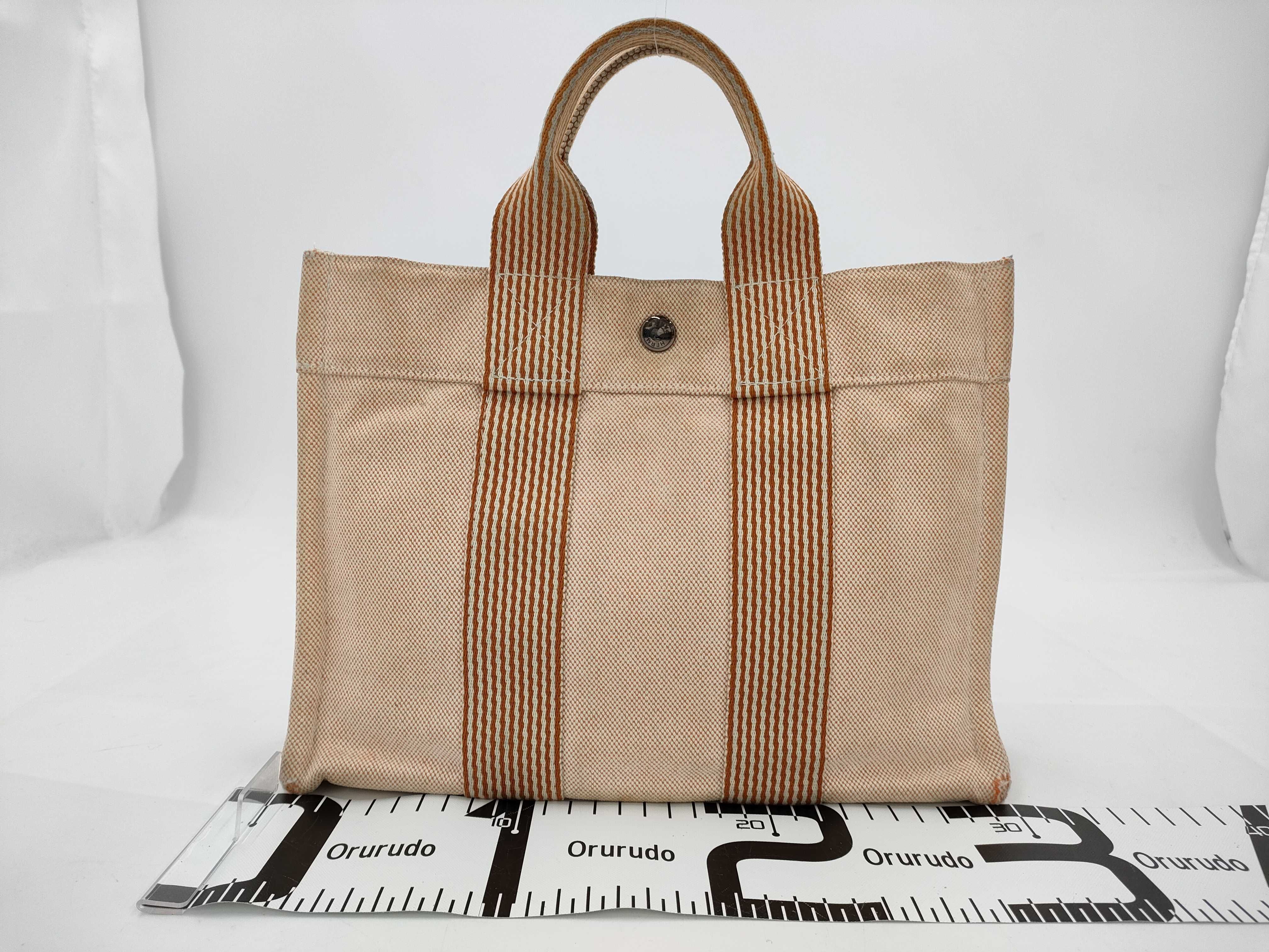 Hermes Canvas Fourre Tote Bag in Beige 30cm