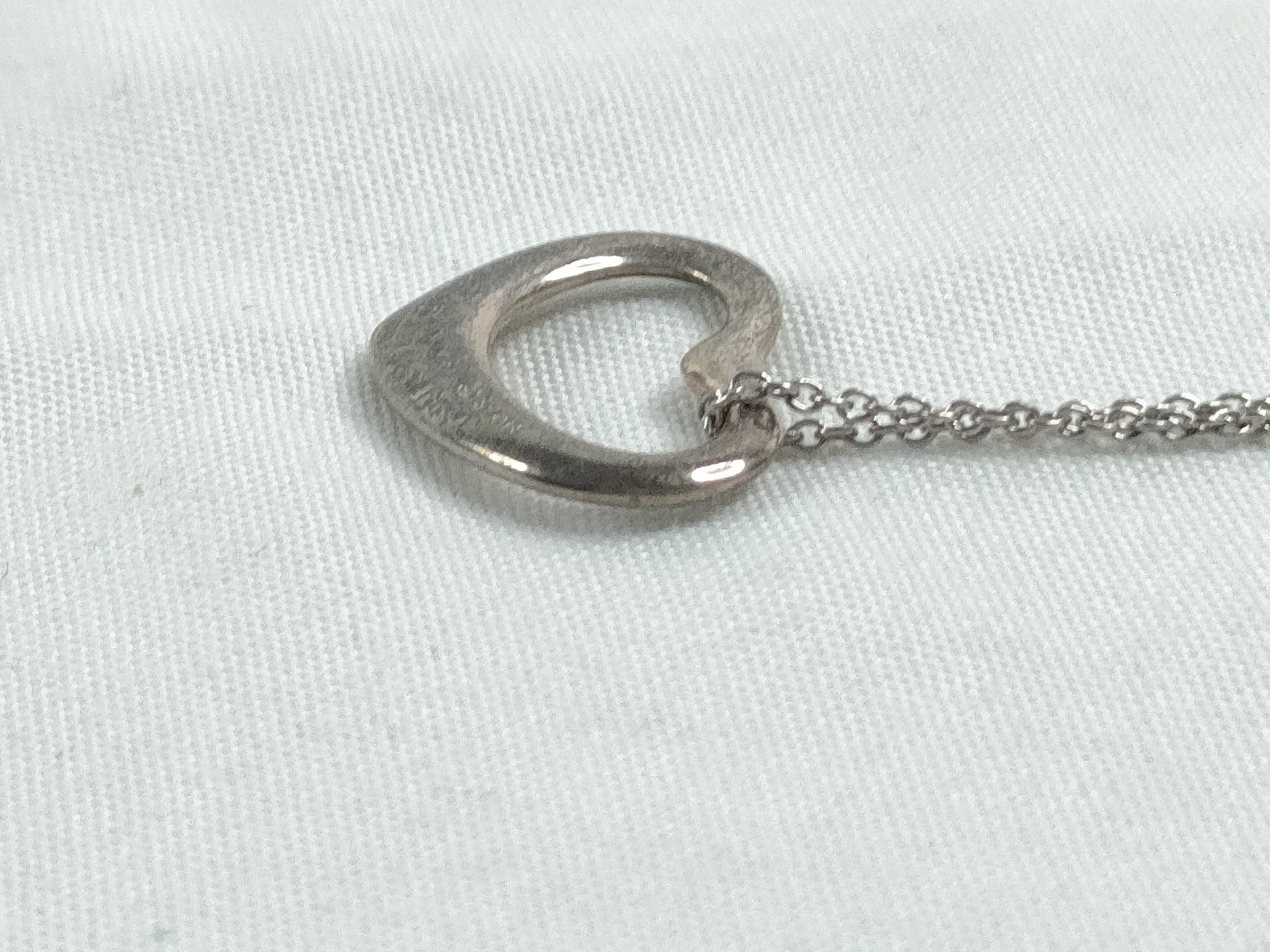 Tiffany & Co. Open Heart Sterling Silver Necklace