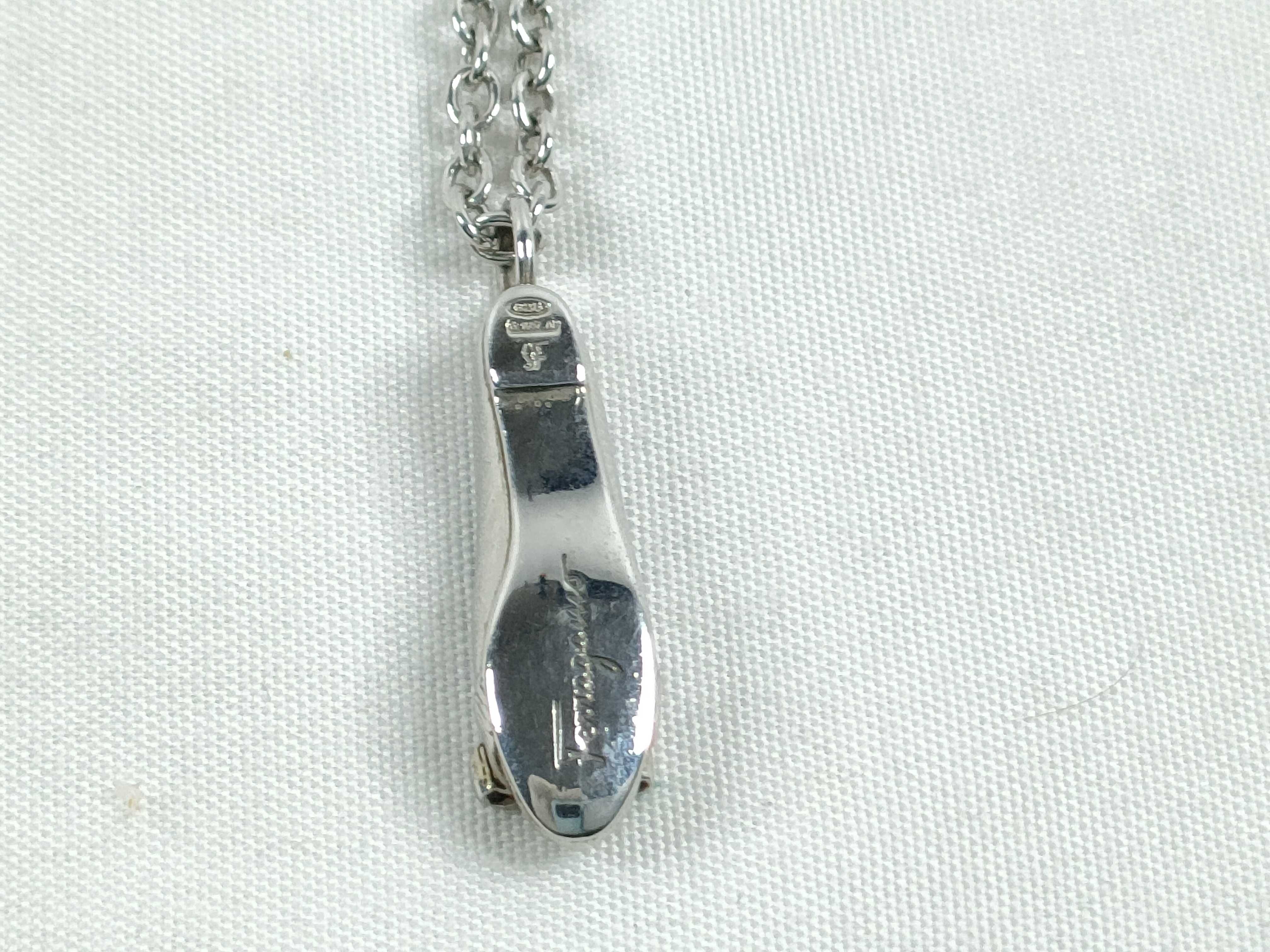 Salvatore Ferragamo Sterling Silver Pumps Motif Necklace