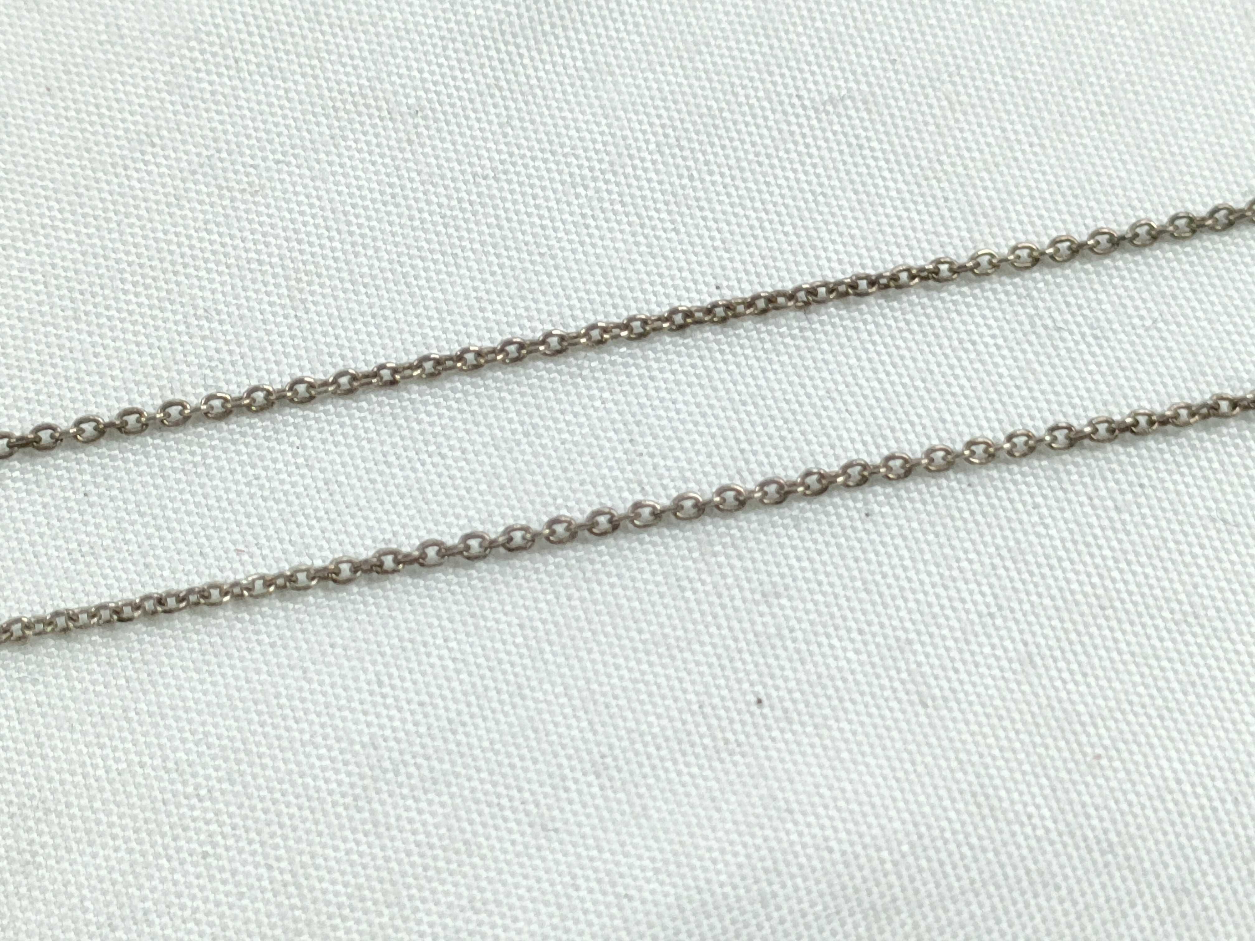 925 Sterling Silver Tiffany Elsa Peretti Folded Heart Pendant 15 inch.