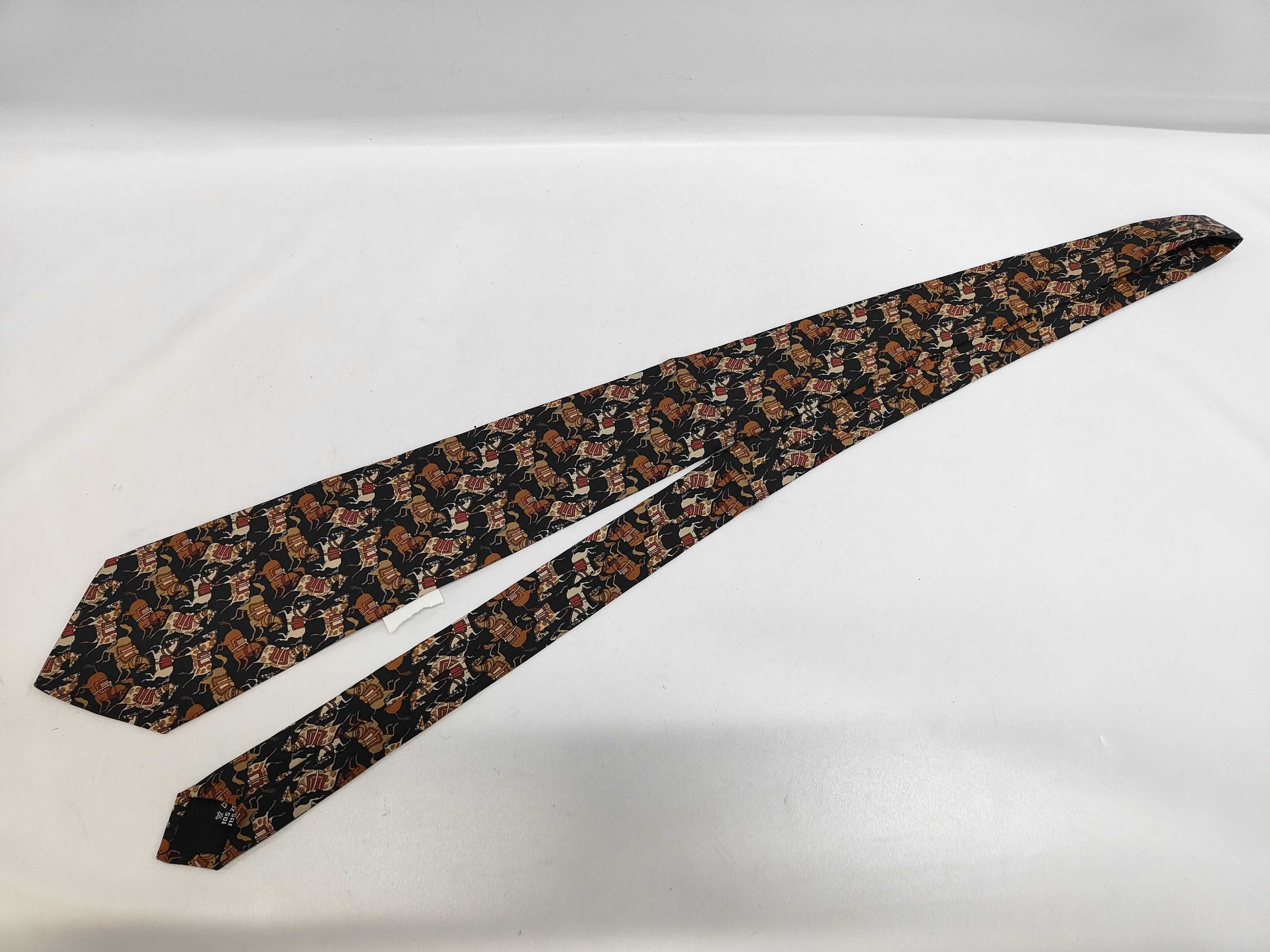 Salvatore Ferragamo Silk Necktie with Equestrian Horse Motif