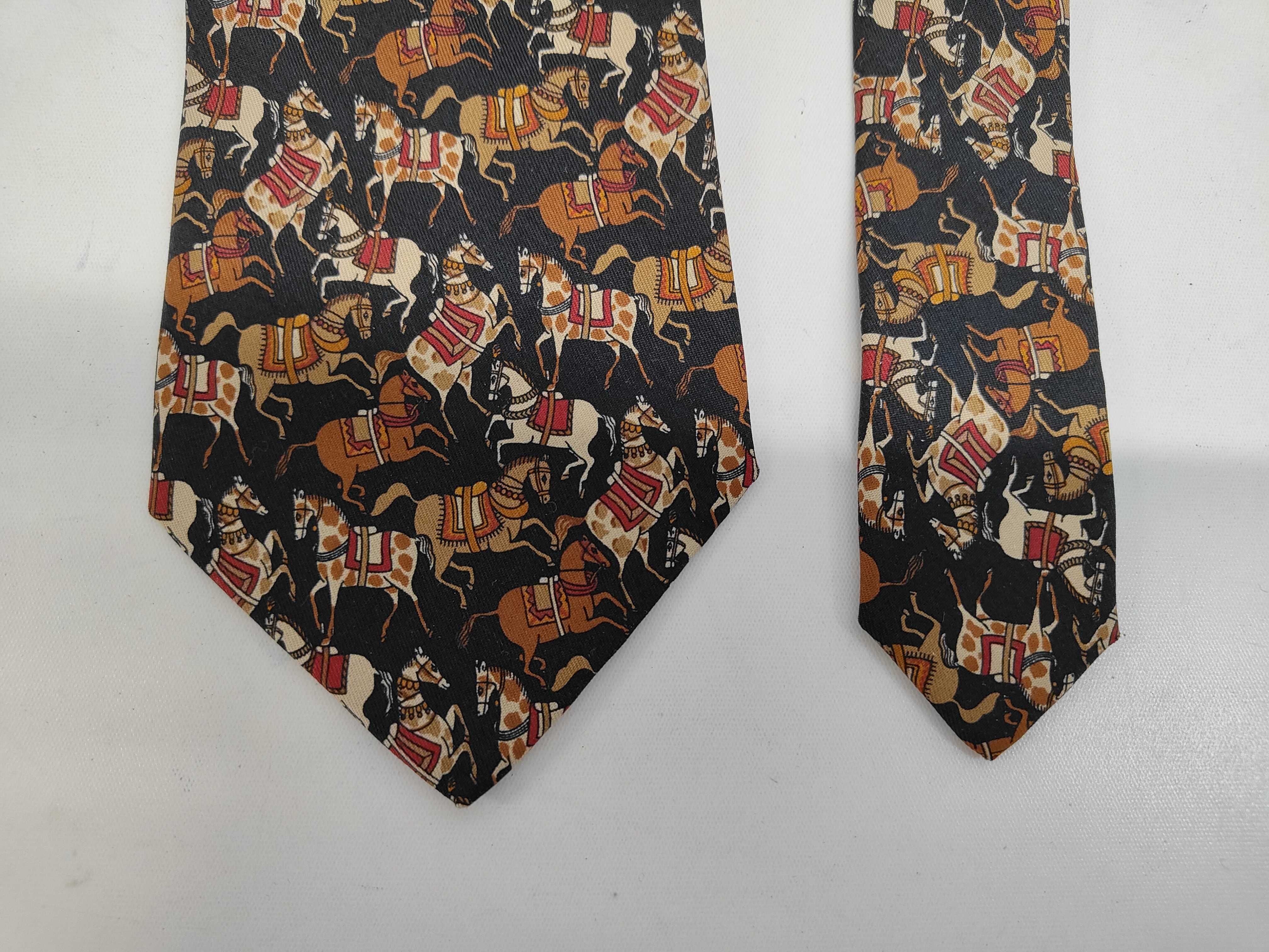 Salvatore Ferragamo Silk Necktie with Equestrian Horse Motif