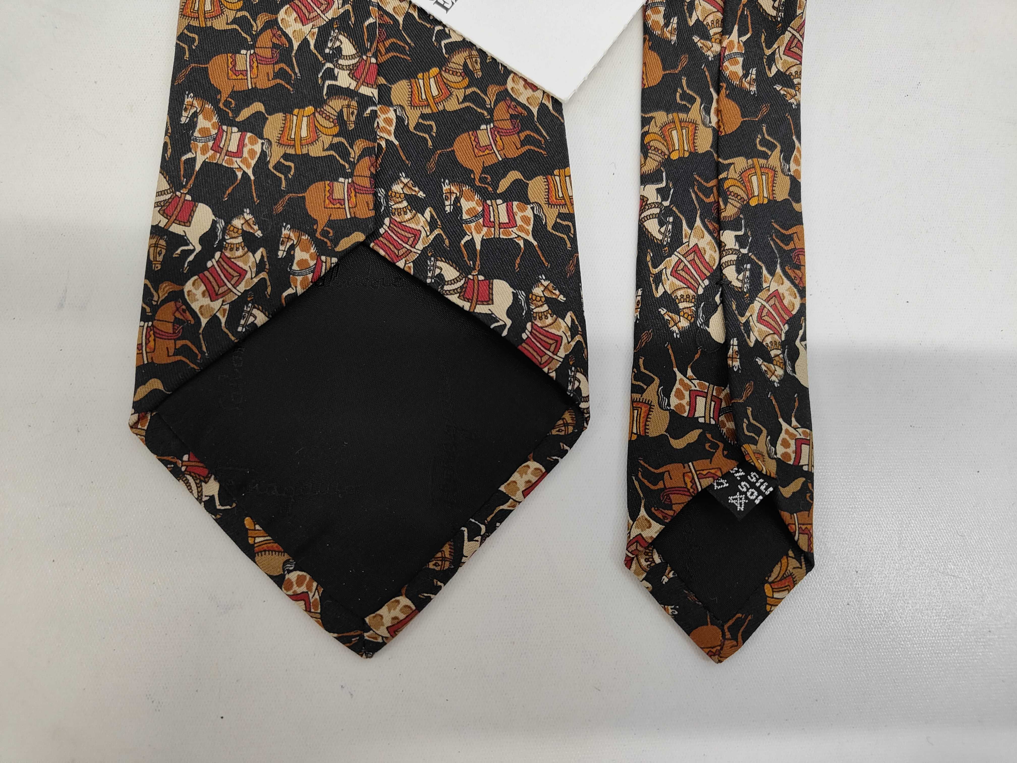 Salvatore Ferragamo Silk Necktie with Equestrian Horse Motif