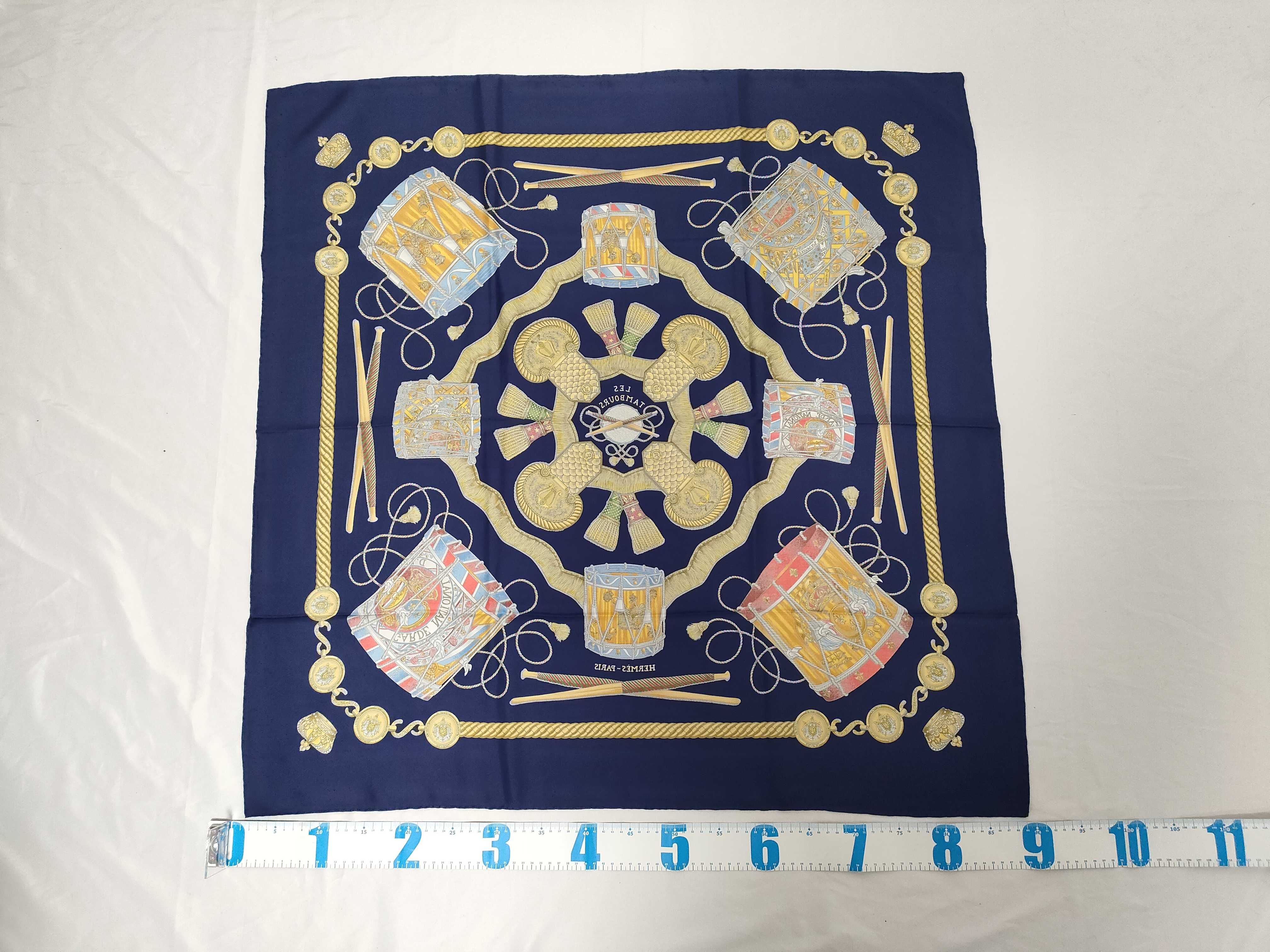 Hermes Les Tambours Silk Scarf